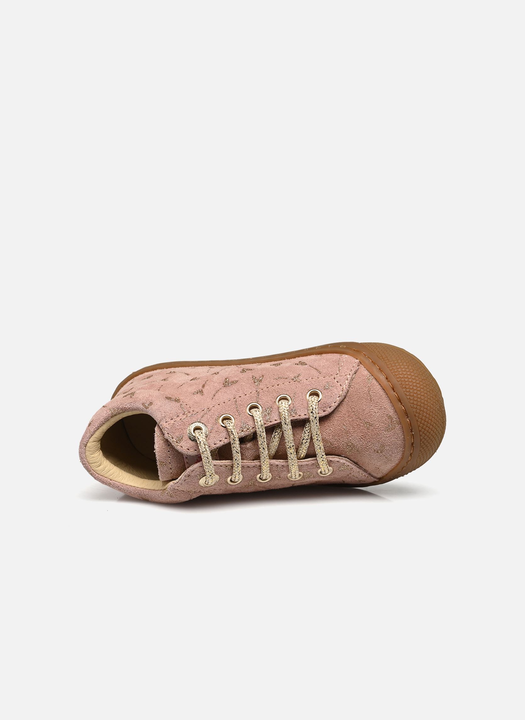 Chaussures premiers pas Cocoon fille beige Naturino Chaussures premiers pas Cocoon fille beige SUEDE PR GLITTER FLOWER HEART