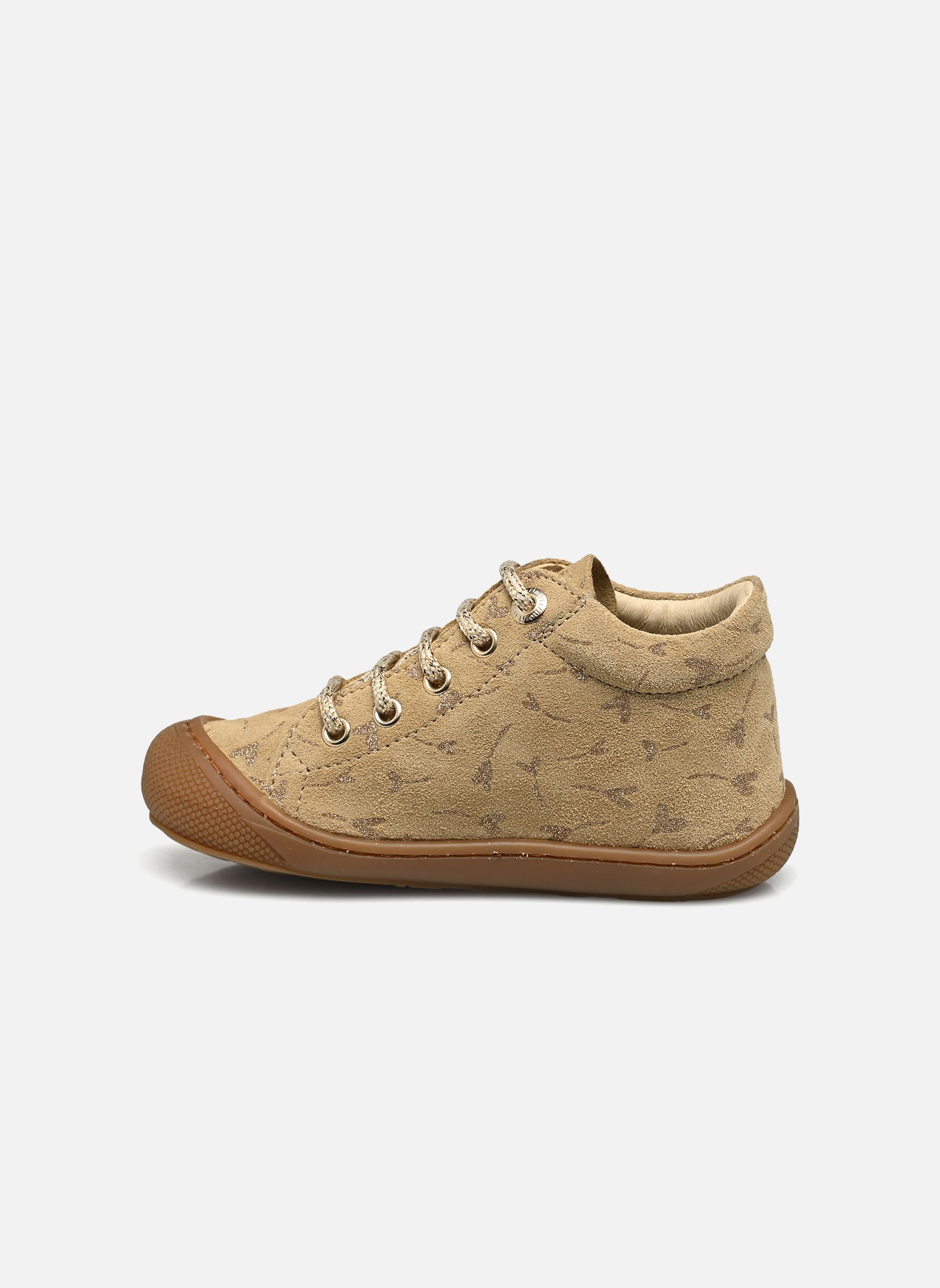 Chaussures premiers pas Cocoon fille beige Naturino Chaussures premiers pas Cocoon fille beige SUEDE PR GLITTER FLOWER HEART