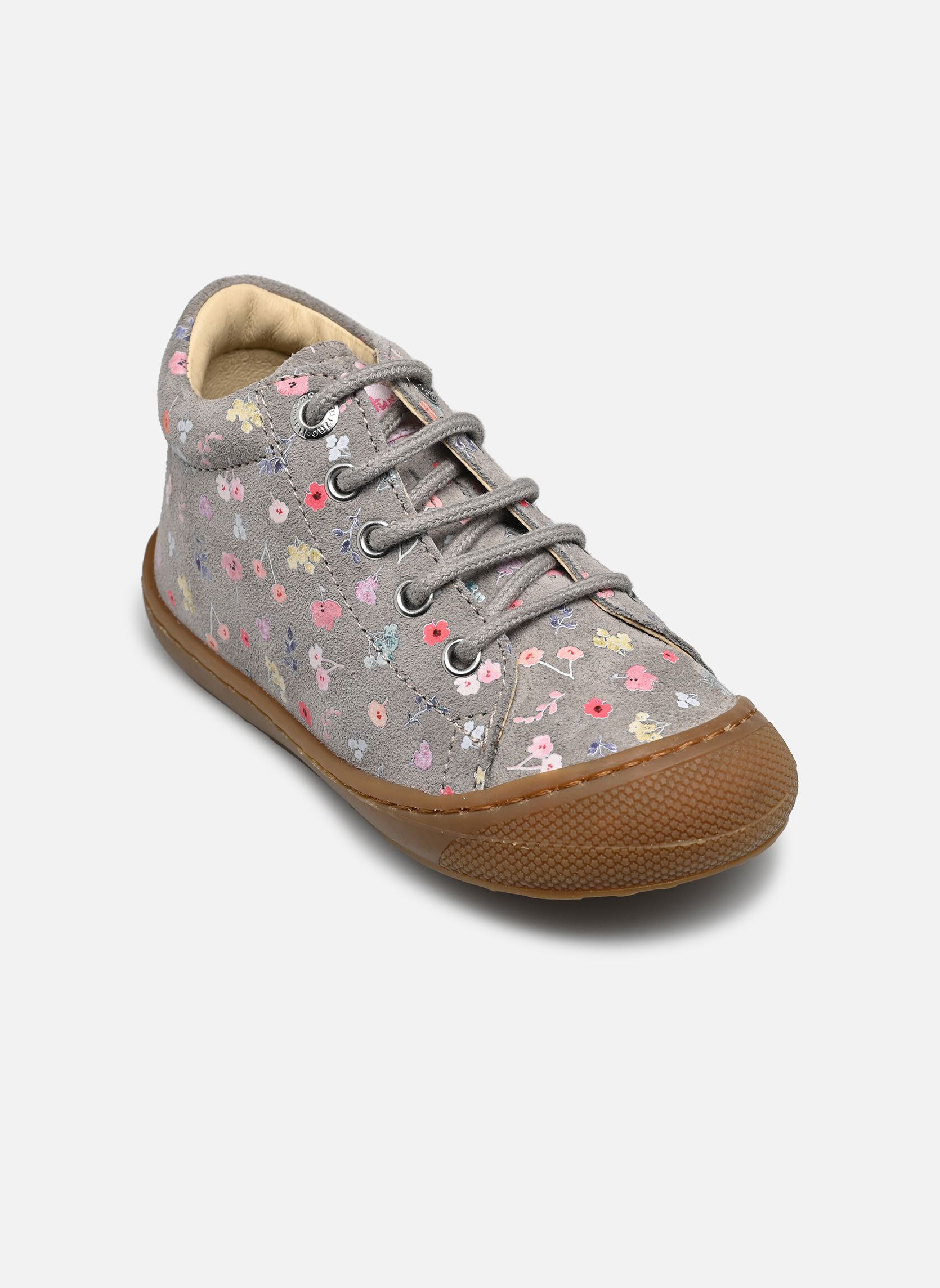 Chaussures premiers pas Cocoon fille gris Naturino Chaussures premiers pas Cocoon fille gris SUEDE PR FLORA DARK GREY MULTI