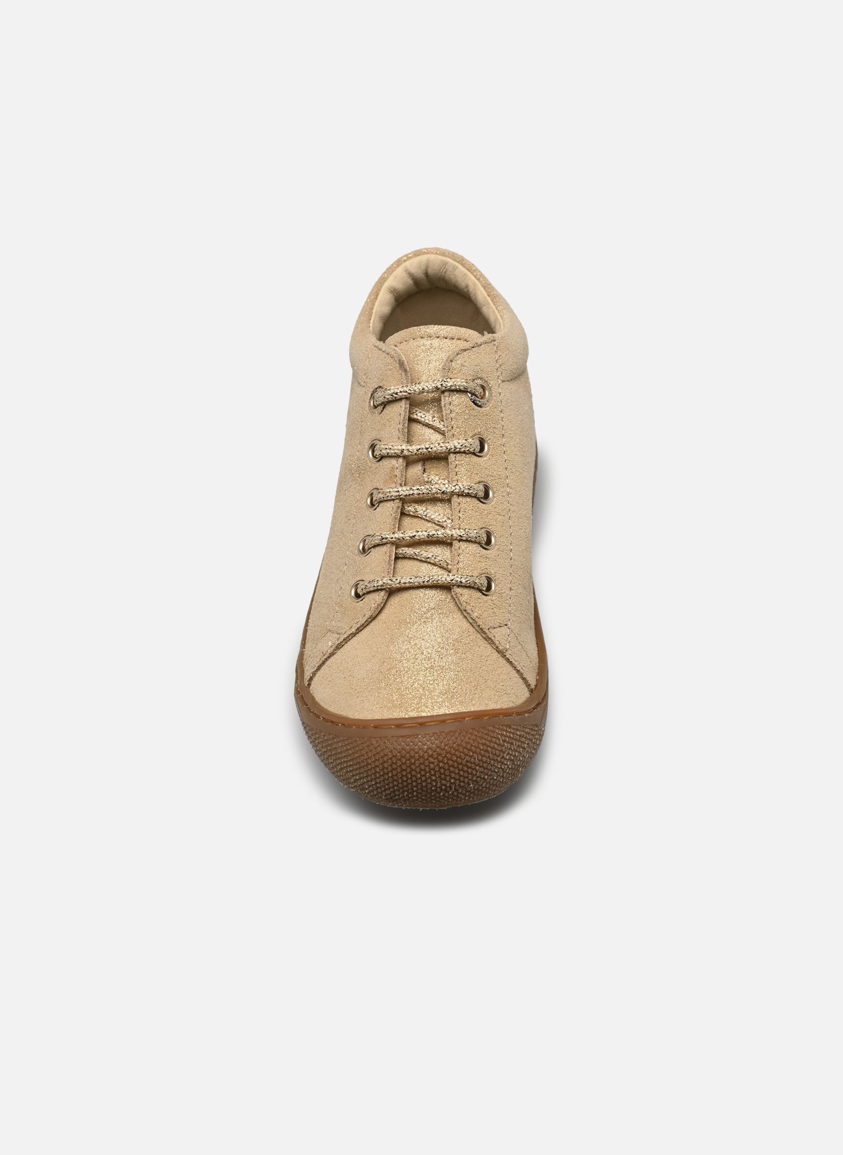 Babyschoenen Cocoon meisjes goud en brons Naturino Babyschoenen Cocoon meisjes goud en brons SUEDE GLITTER PLATINUM