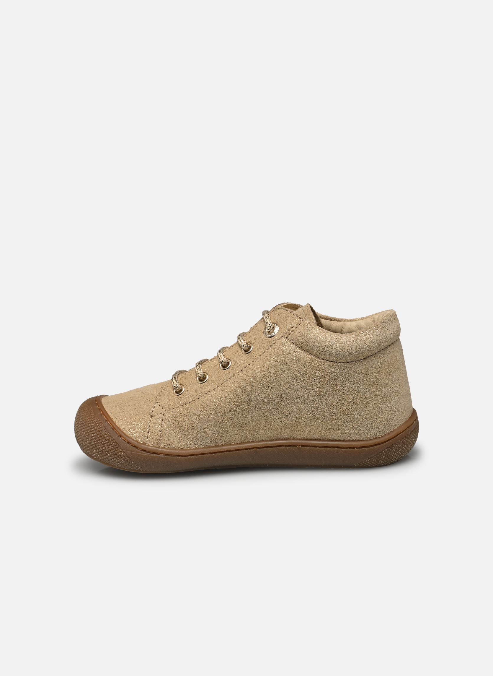 Babyschoenen Cocoon meisjes goud en brons Naturino Babyschoenen Cocoon meisjes goud en brons SUEDE GLITTER PLATINUM