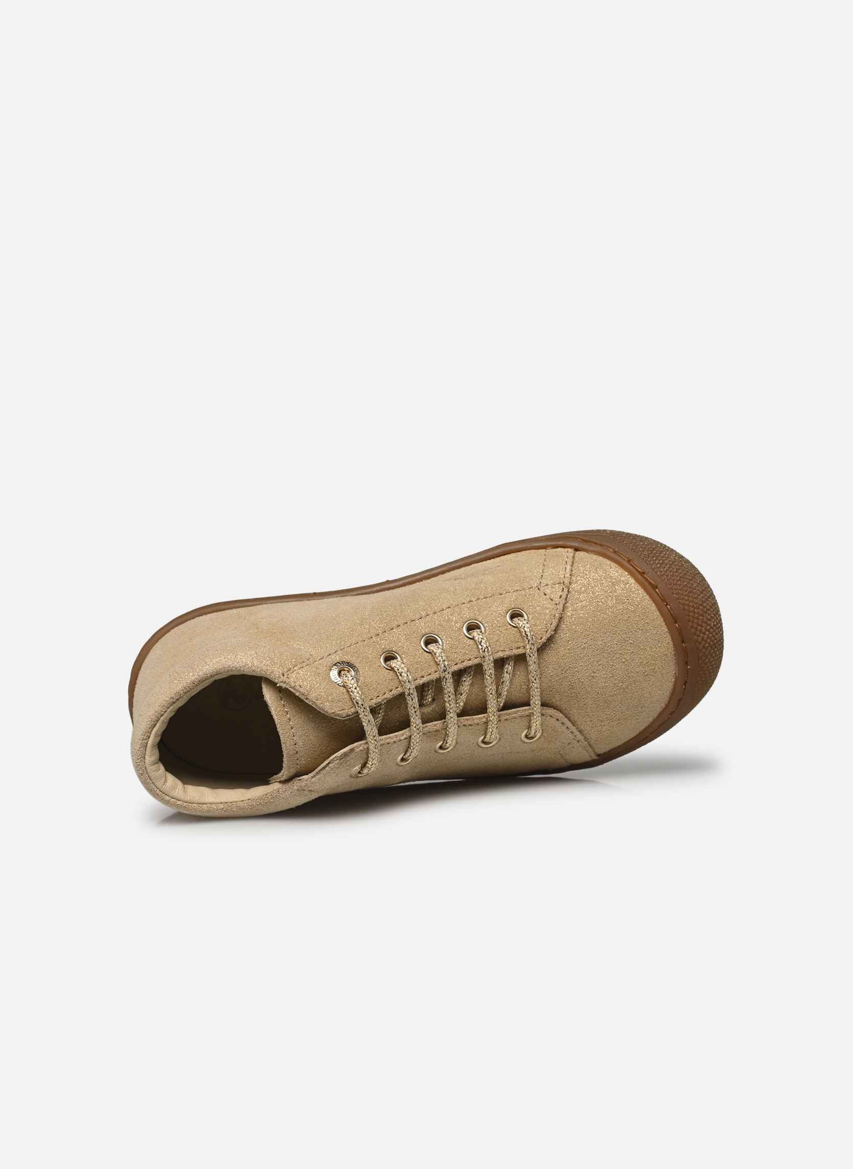 Babyschoenen Cocoon meisjes goud en brons Naturino Babyschoenen Cocoon meisjes goud en brons SUEDE GLITTER PLATINUM