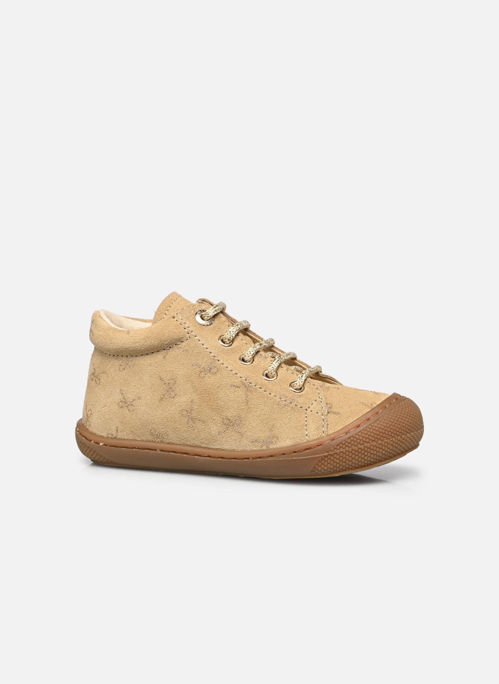 Chaussures premiers pas Cocoon fille beige Naturino Chaussures premiers pas Cocoon fille beige SUEDE PR.GLITTER MINI BOWS SAN