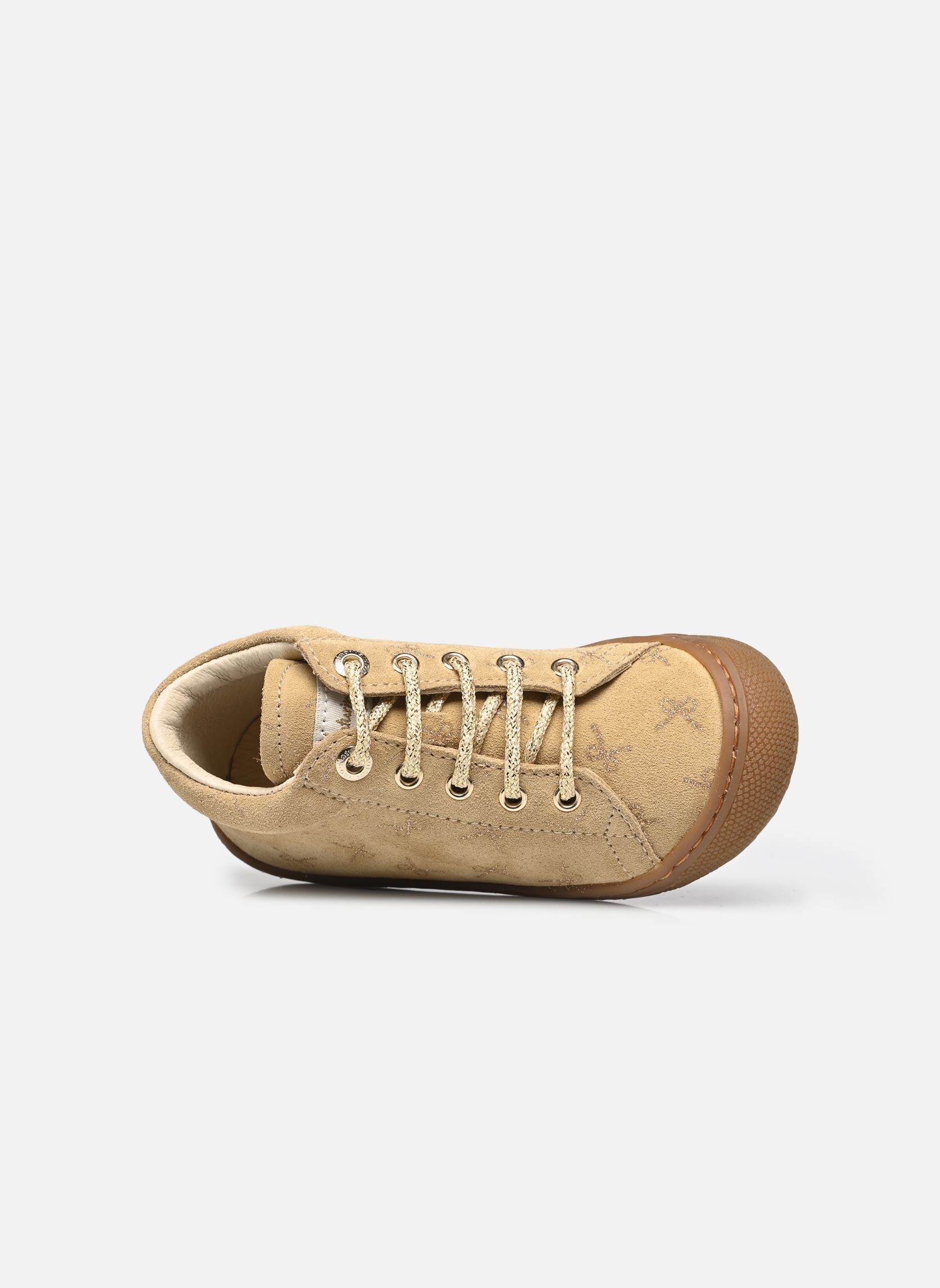 Chaussures premiers pas Cocoon fille beige Naturino Chaussures premiers pas Cocoon fille beige SUEDE PR.GLITTER MINI BOWS SAN
