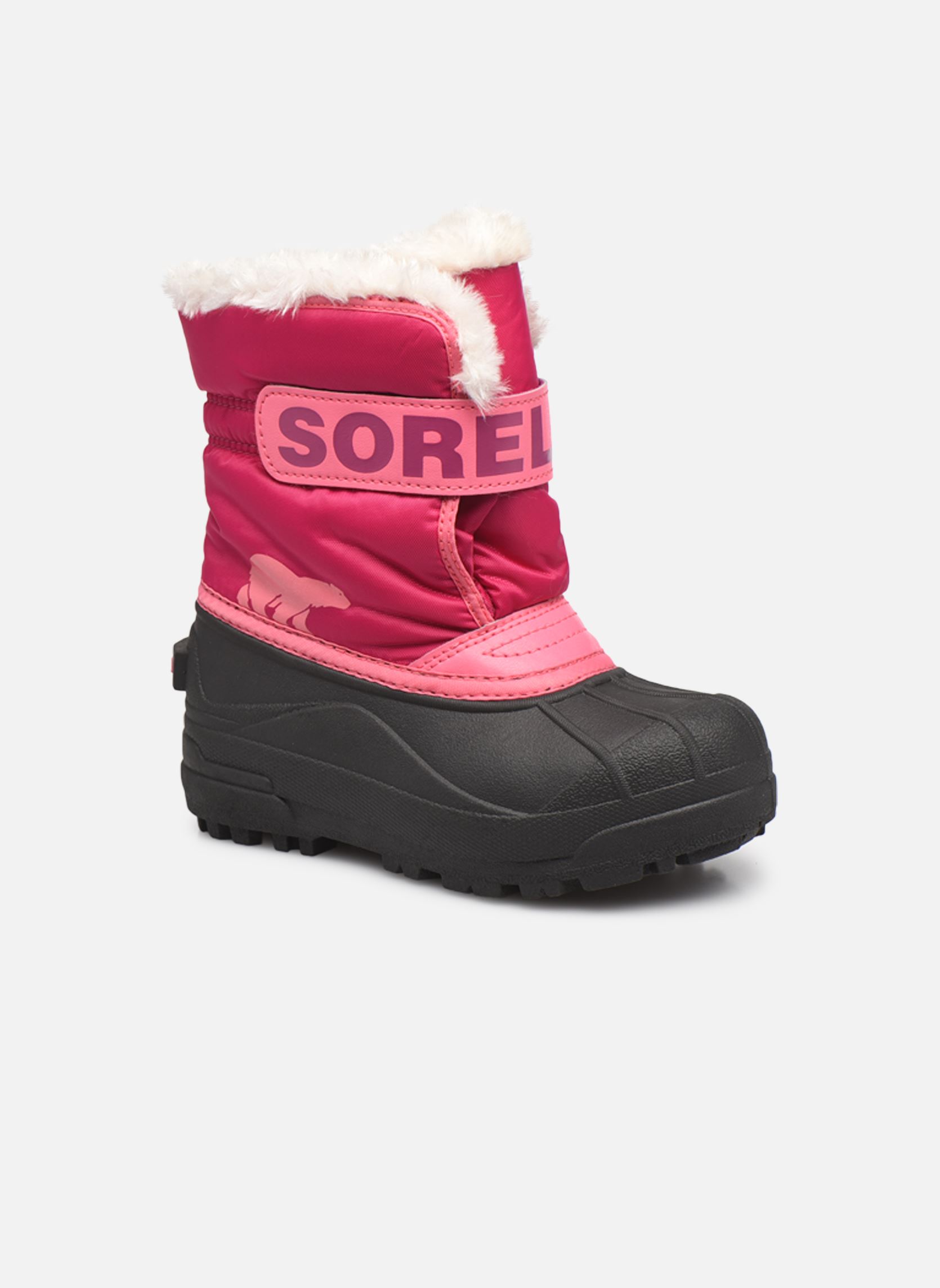 Bottes de neige Snow Commander fille rose Sorel Bottes de neige Snow Commander fille rose TROPIC PINK, DEEP BLUSH