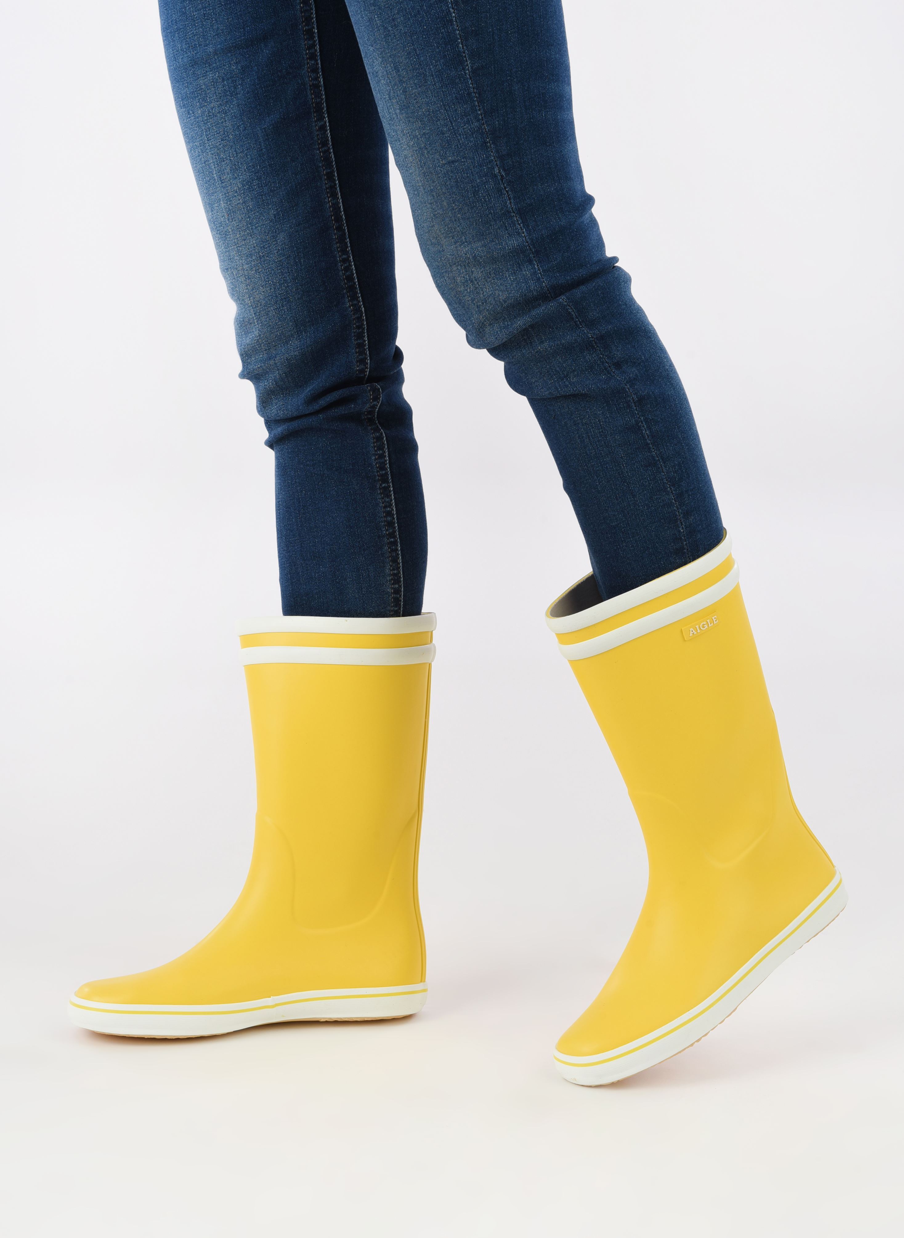Bottes de pluie Malouine Bt W femme jaune Aigle Bottes de pluie Malouine Bt W femme jaune Jaune blanc