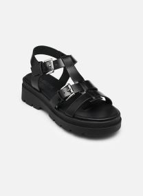 Sandalen met sleehak en plateau Denise dames zwart
