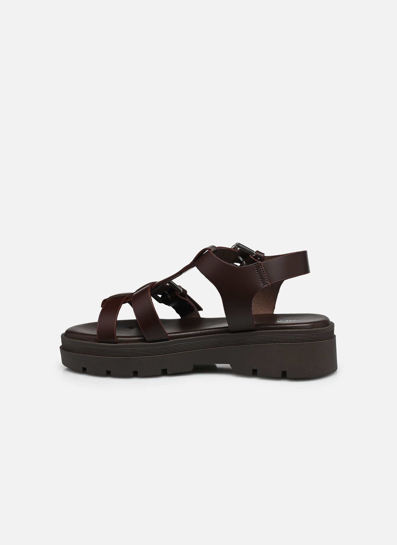 Sandalen met sleehak en plateau Denise dames bruin JB Martin Sandalen met sleehak en plateau Denise dames bruin 124