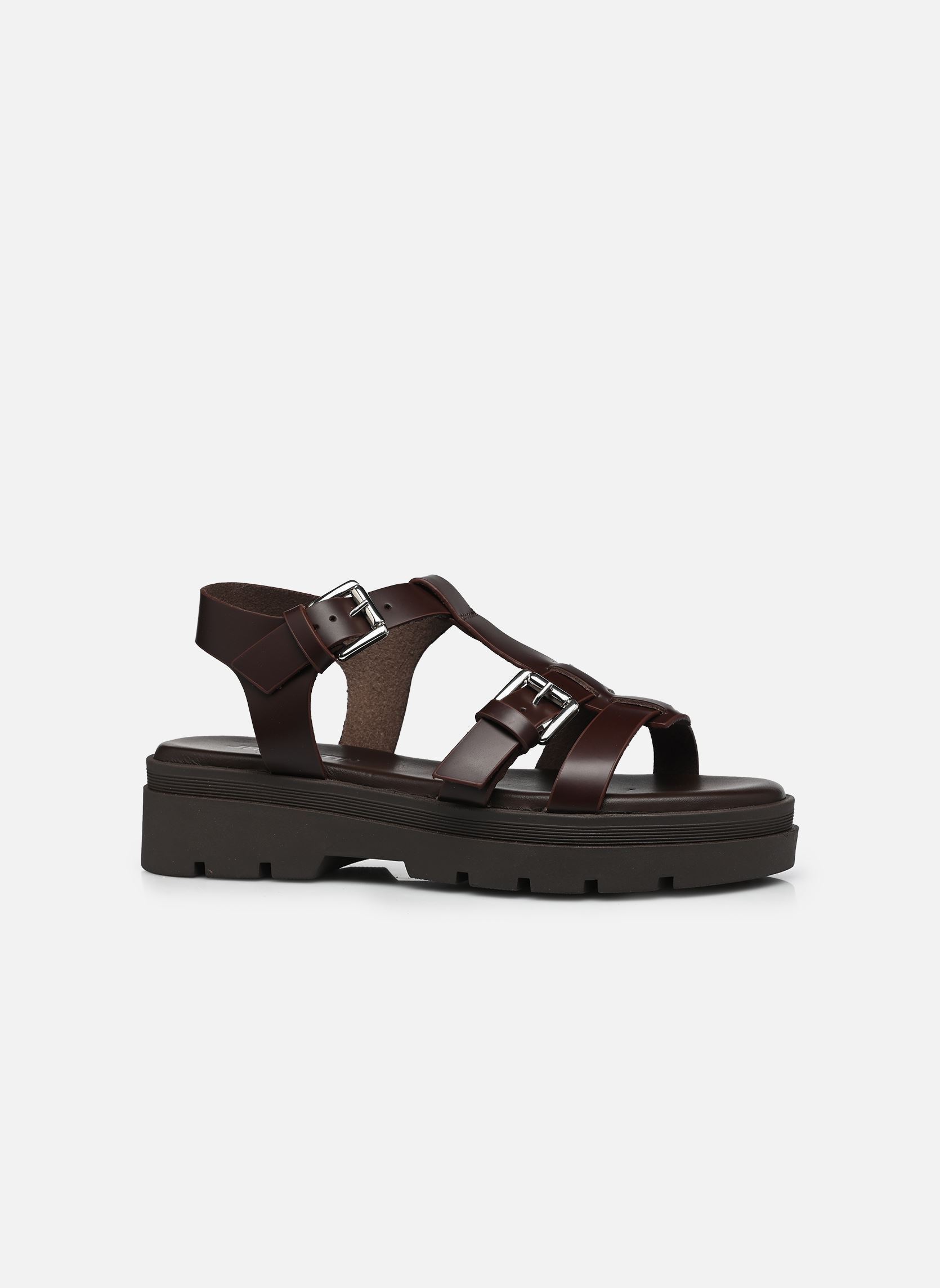 Sandalen met sleehak en plateau Denise dames bruin JB Martin Sandalen met sleehak en plateau Denise dames bruin 124