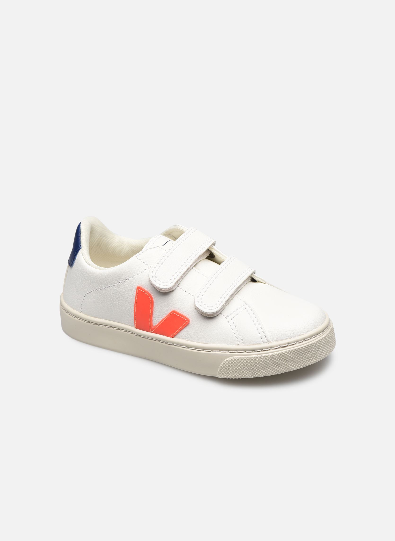 Baskets basses Esplar Small Velcro blanc Veja Baskets basses Esplar Small Velcro blanc Extra White Orange Fluo Cobalt