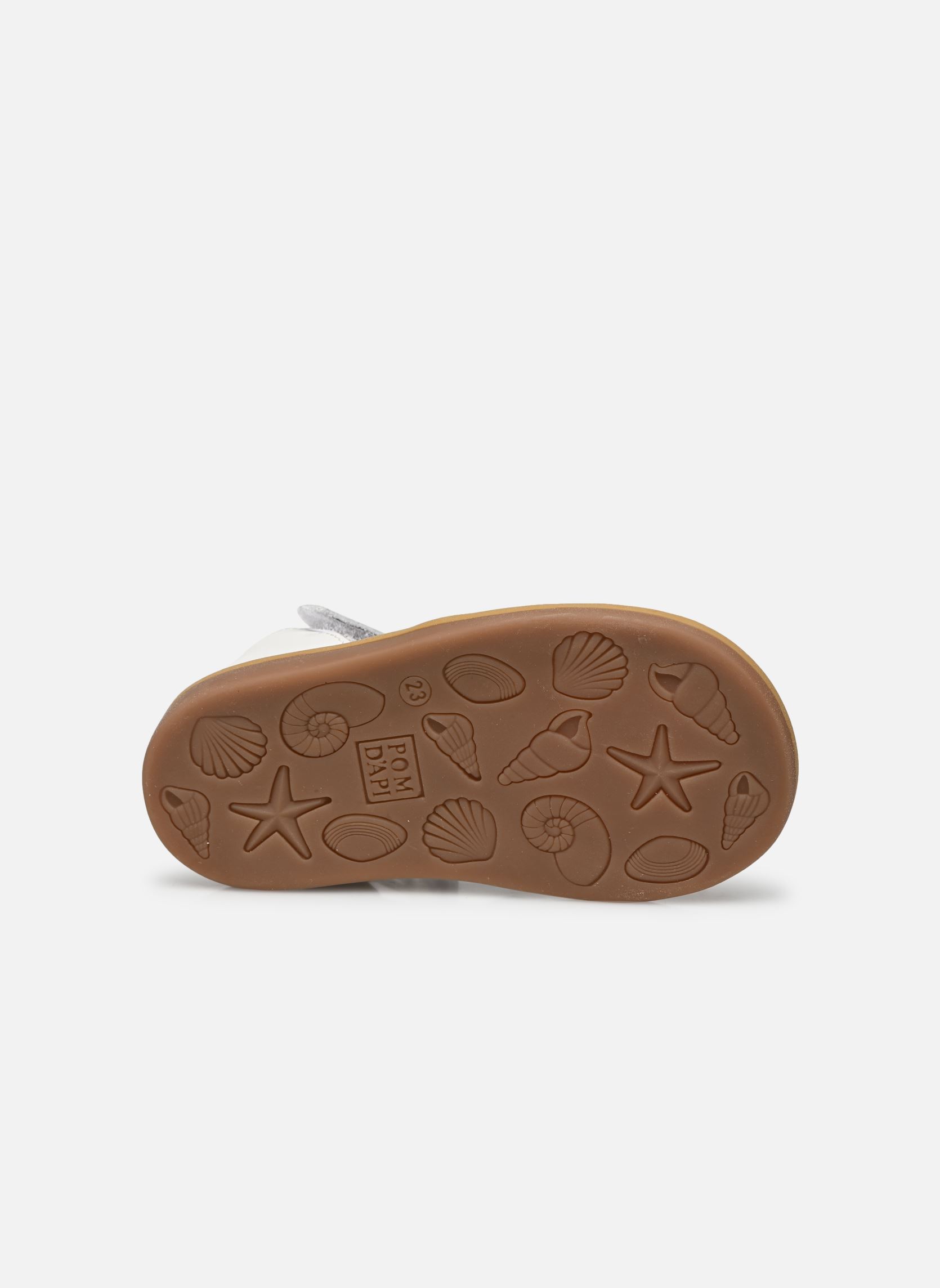 Sandales Poppy Tresse fille blanc Pom d Api Sandales Poppy Tresse fille blanc BLANC - BLOSSOM - CIEL