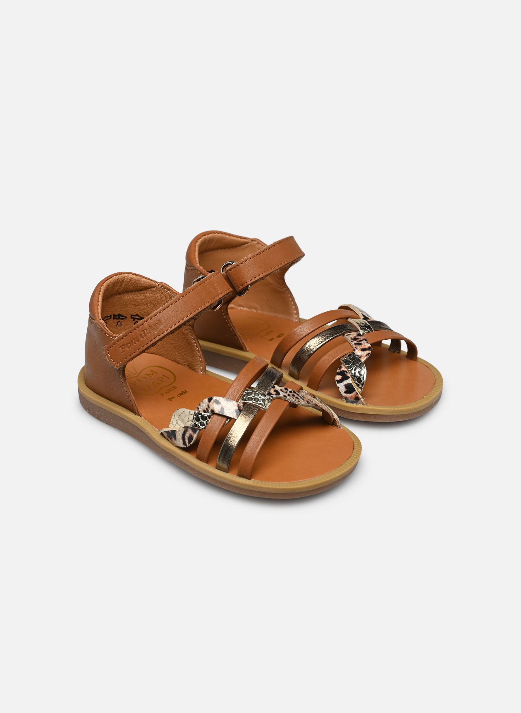 Sandalen Poppy Tresse meisjes bruin Pom d Api Sandalen Poppy Tresse meisjes bruin CAMEL