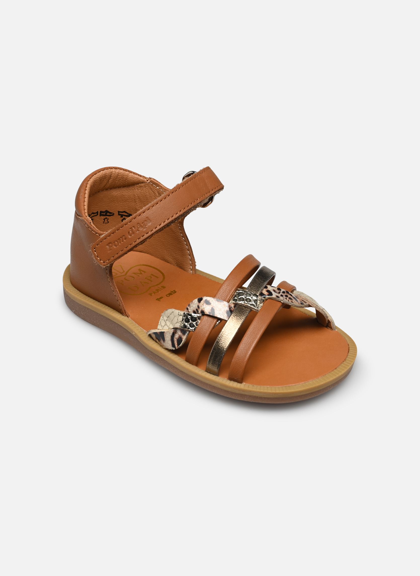 Sandalen Poppy Tresse meisjes bruin Pom d Api Sandalen Poppy Tresse meisjes bruin CAMEL