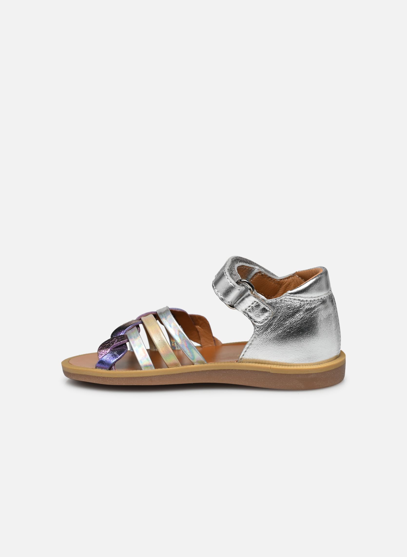 Sandales Poppy Tresse fille argent Pom d Api Sandales Poppy Tresse fille argent ARGENT