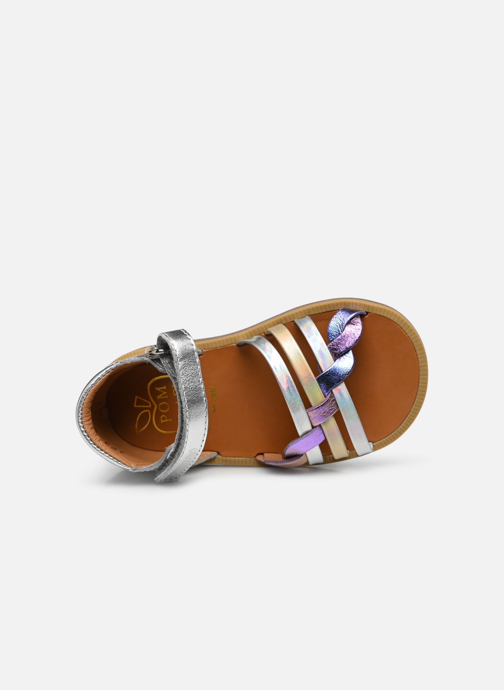 Sandales Poppy Tresse fille argent Pom d Api Sandales Poppy Tresse fille argent ARGENT