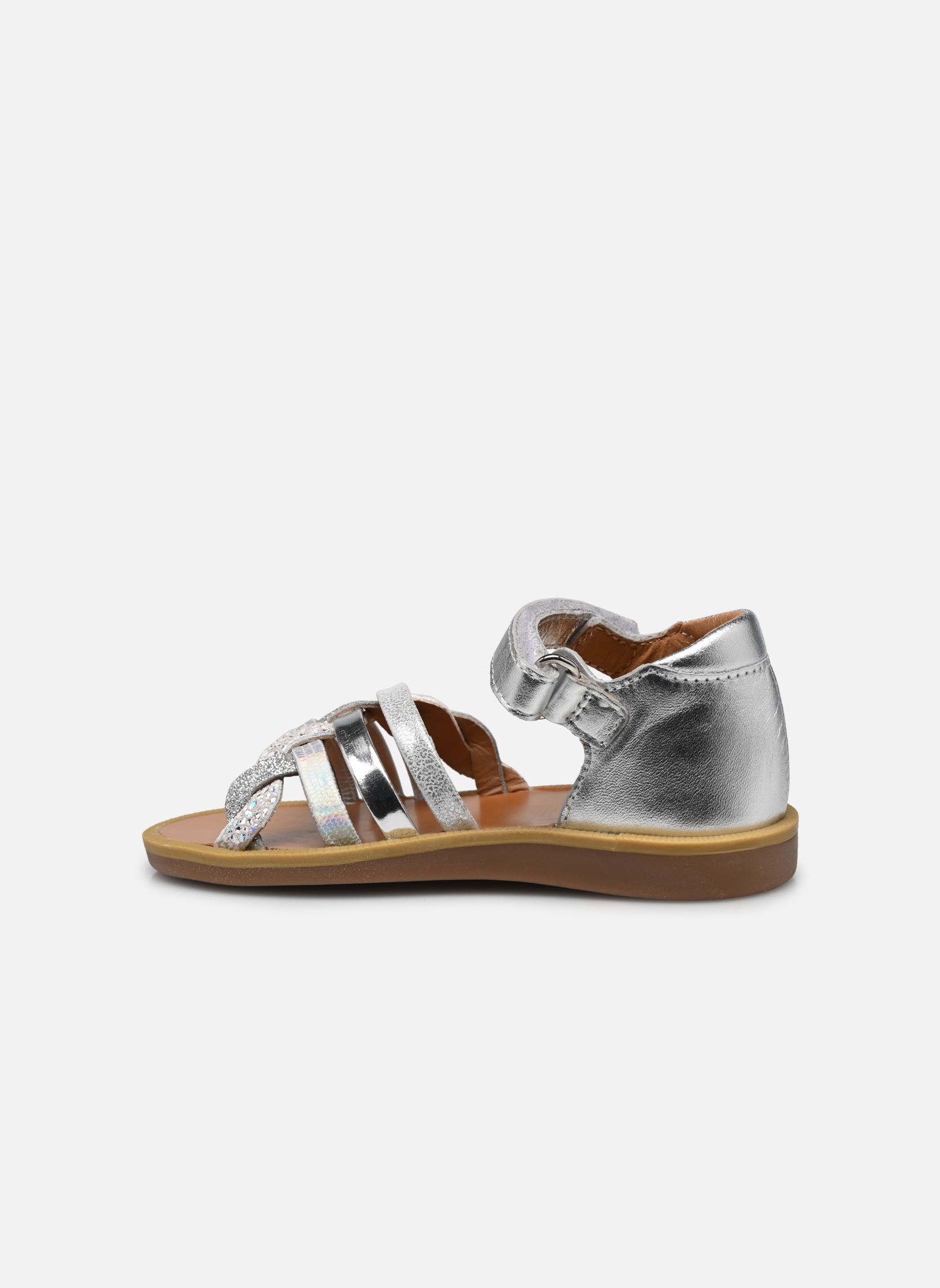 Sandalen Poppy Tresse mädchen silber Pom d Api Sandalen Poppy Tresse mädchen silber SILVER