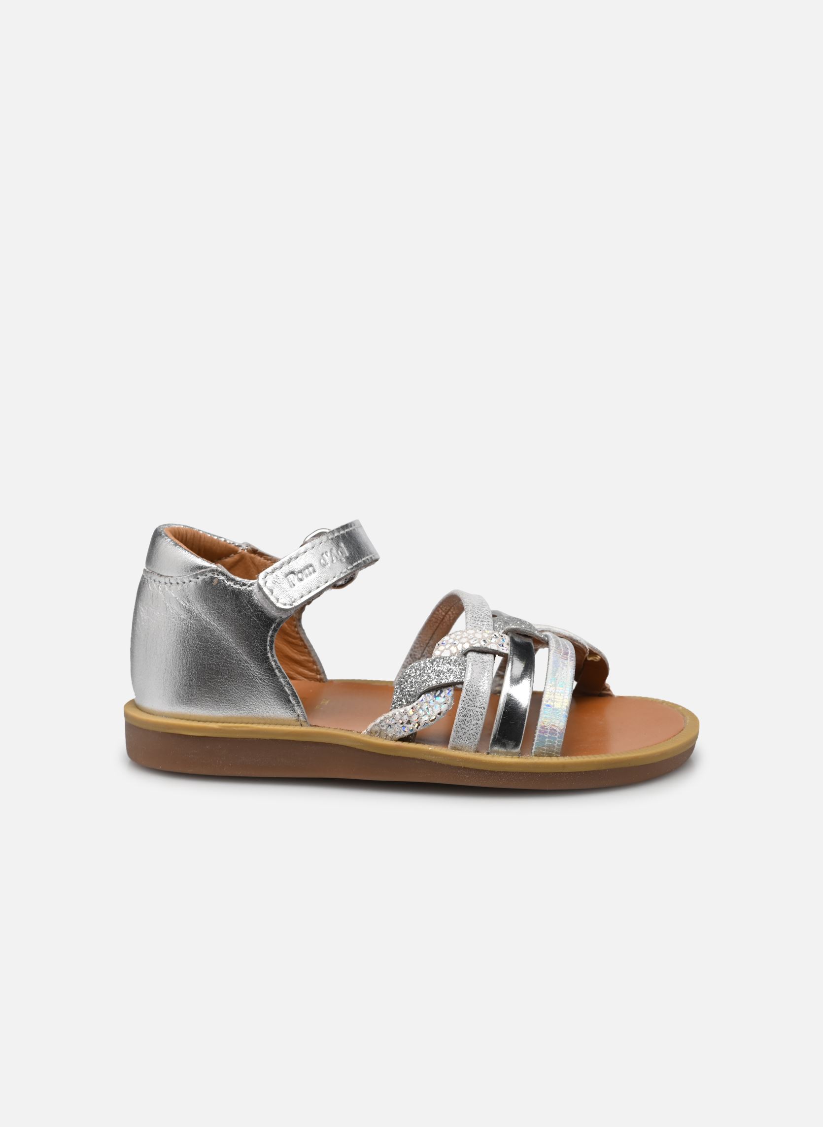 Sandalen Poppy Tresse mädchen silber Pom d Api Sandalen Poppy Tresse mädchen silber SILVER