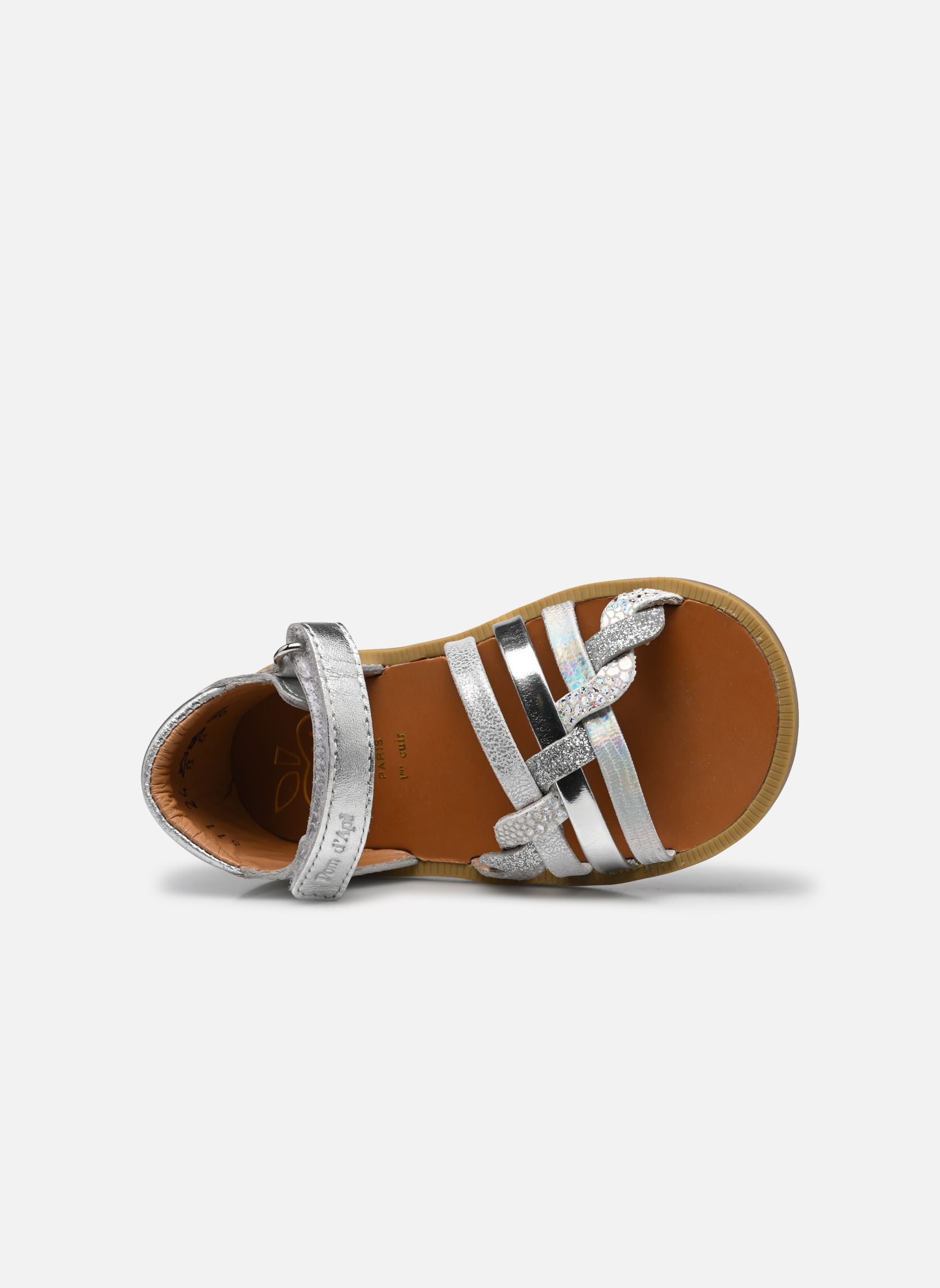 Sandalen Poppy Tresse mädchen silber Pom d Api Sandalen Poppy Tresse mädchen silber SILVER