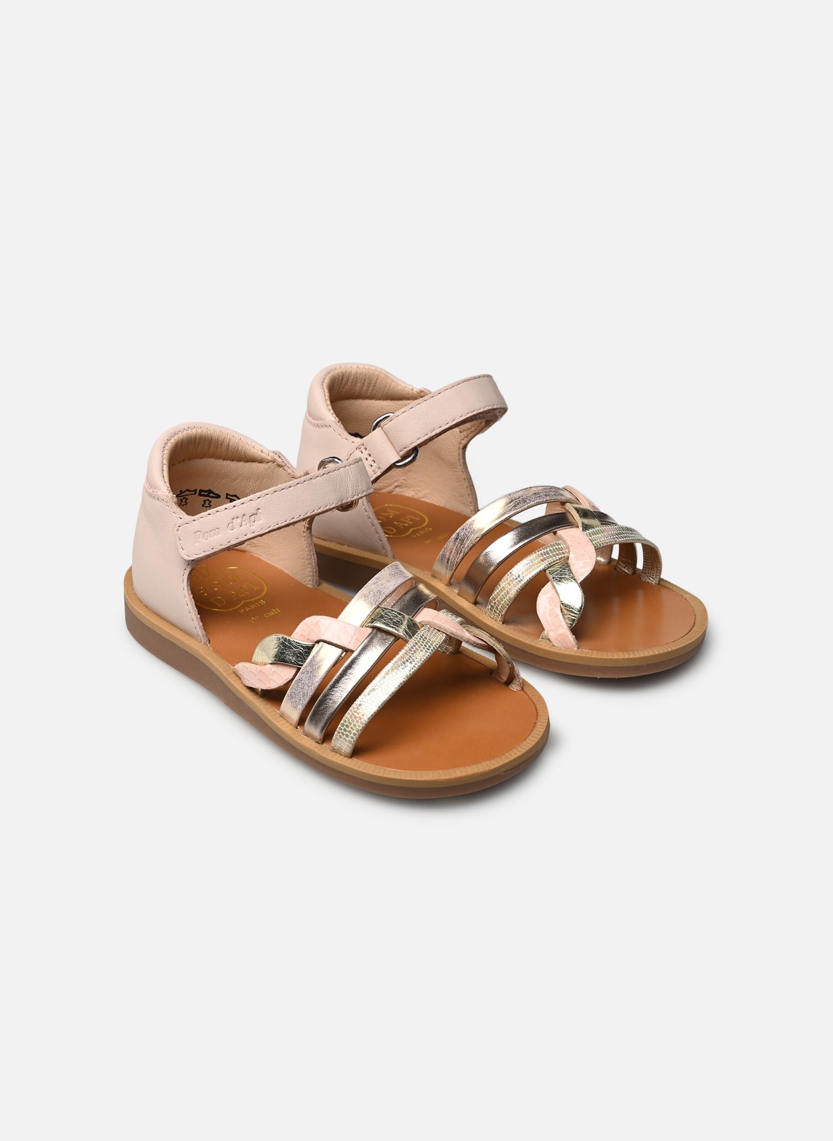 Sandalen Poppy Tresse mädchen rosa Pom d Api Sandalen Poppy Tresse mädchen rosa ROSE PERLE