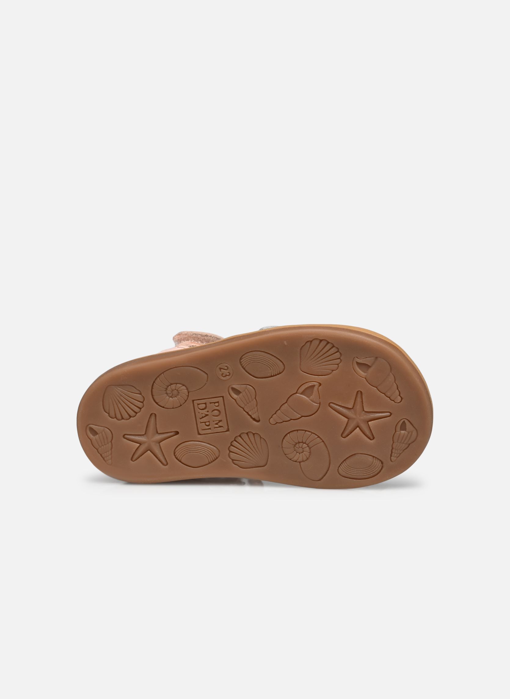 Sandales Poppy Tresse fille rose Pom d Api Sandales Poppy Tresse fille rose POUDRE-MULTICO