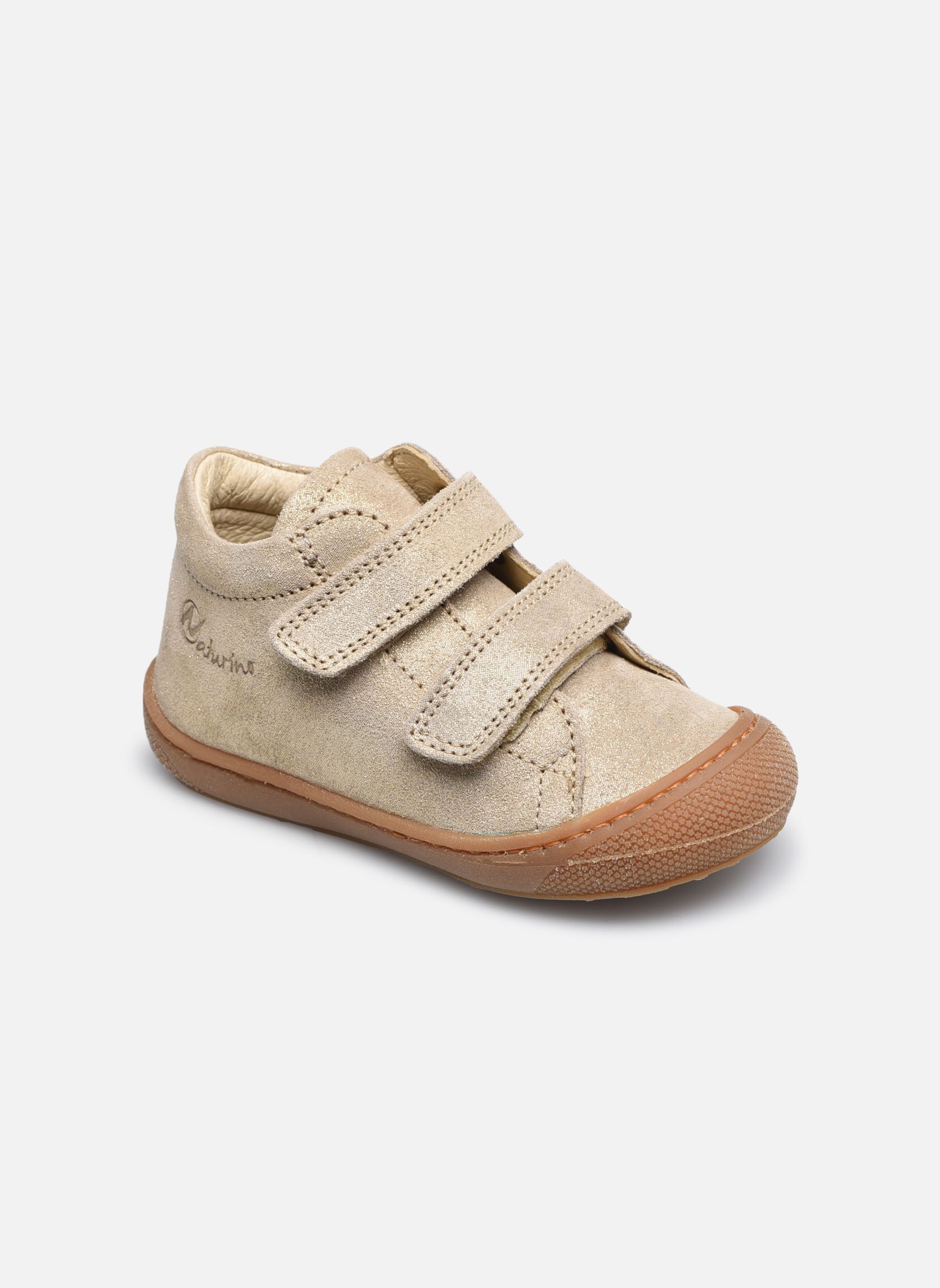 Chaussures premiers pas Cocoon VL fille or et bronze Naturino Chaussures premiers pas Cocoon VL fille or et bronze Glitter Platino