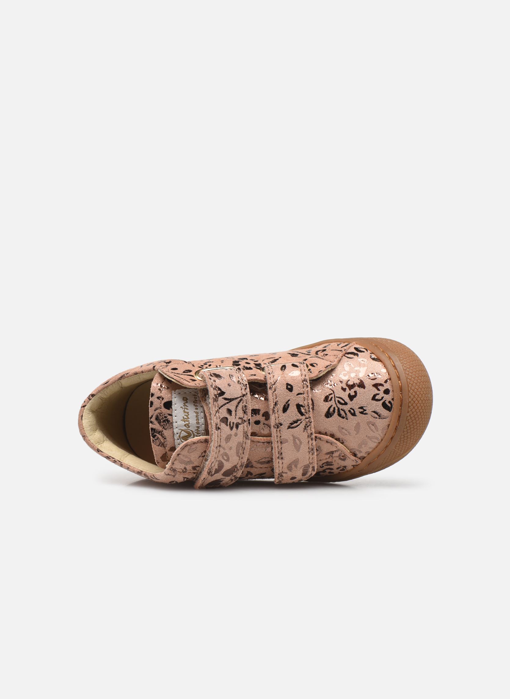 Chaussures premiers pas Cocoon VL fille beige Naturino Chaussures premiers pas Cocoon VL fille beige Flowers Met Rose