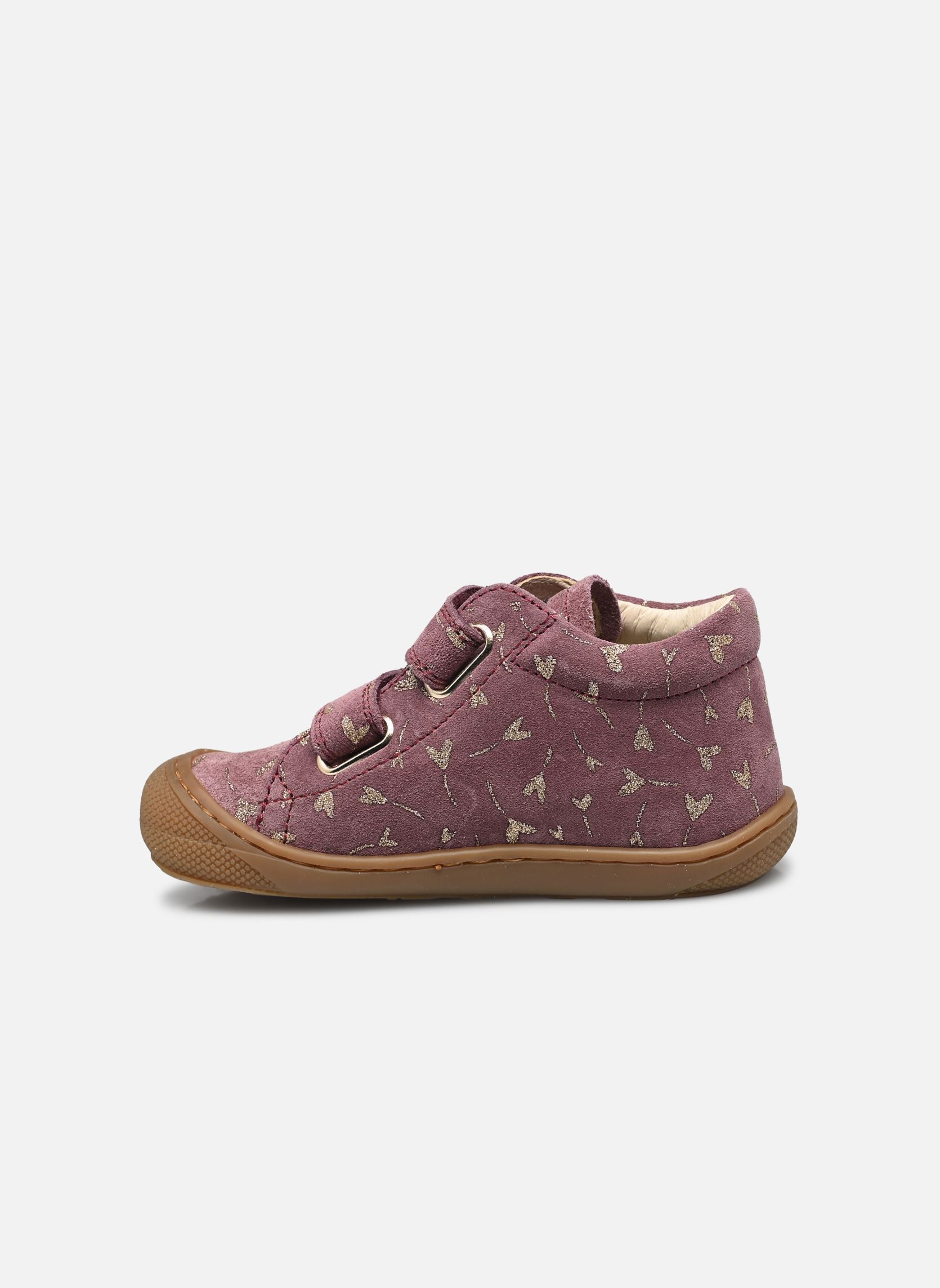 Chaussures premiers pas Cocoon VL fille violet Naturino Chaussures premiers pas Cocoon VL fille violet Suede Pr.Glitter Flower Heart