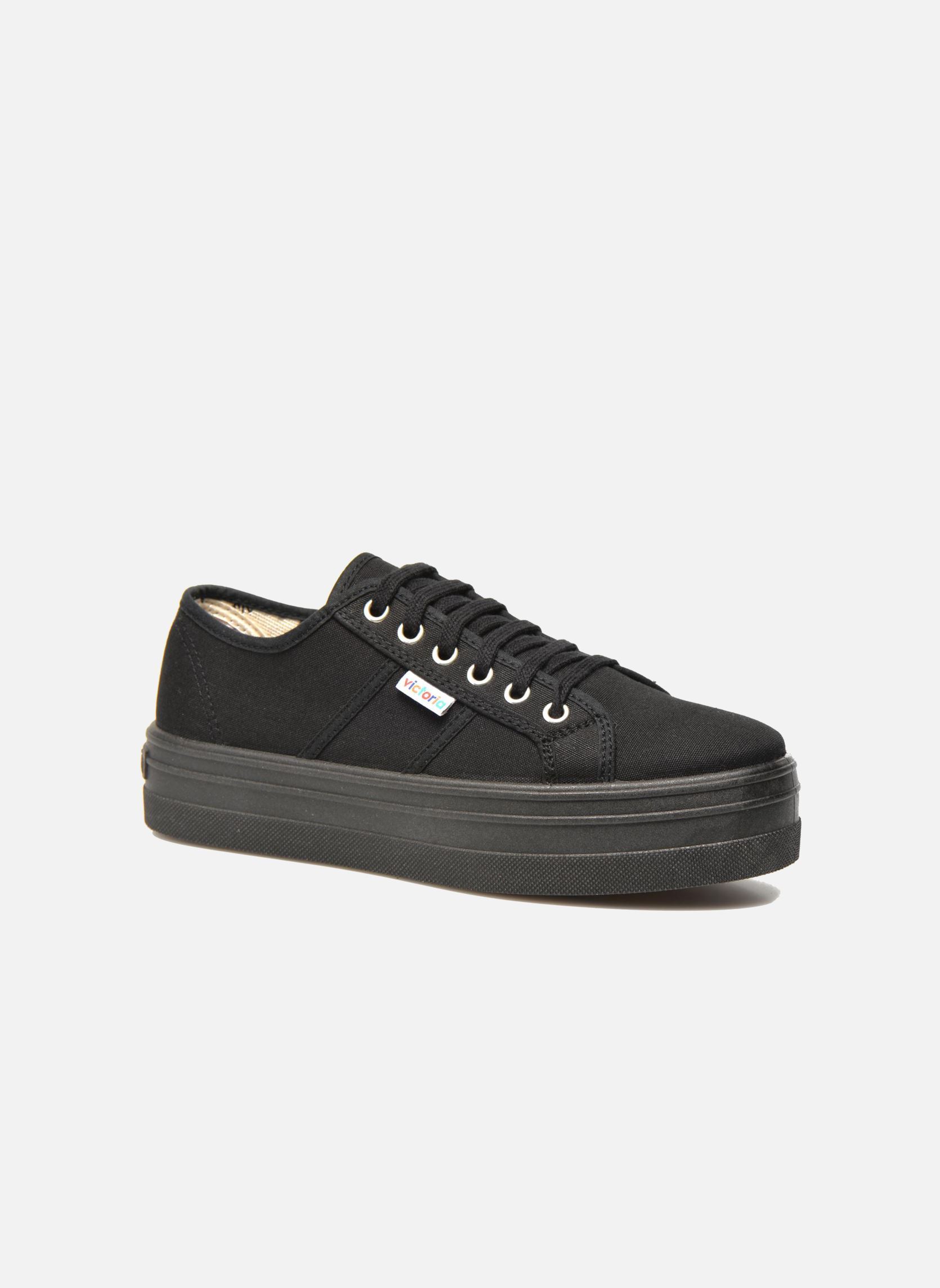 Leinen-Sneaker Basket Lona Plataforma damen schwarz Victoria Leinen-Sneaker Basket Lona Plataforma damen schwarz Negro