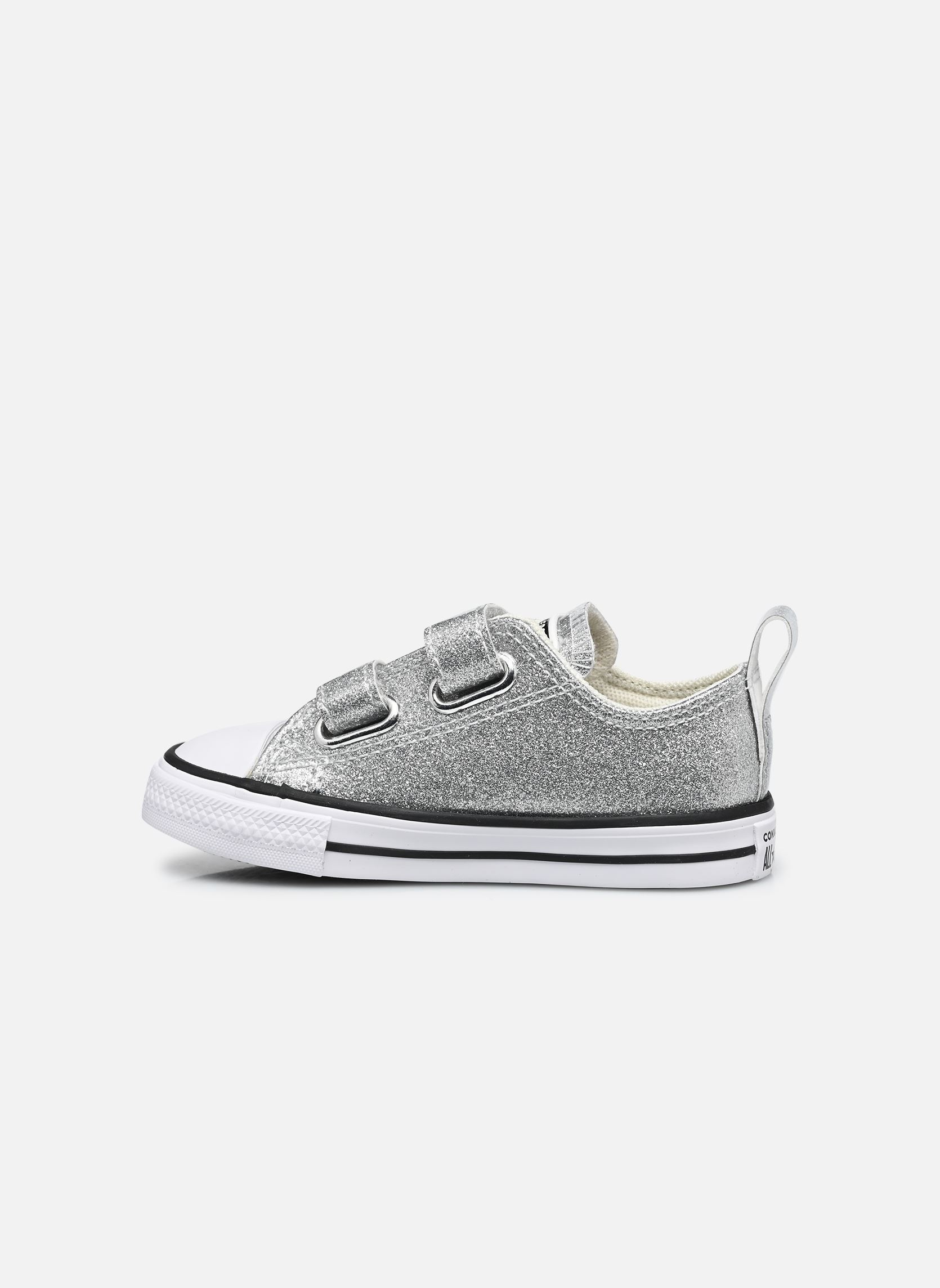 Niedrige Sneaker Chuck Taylor All Star 2V Ox mädchen grau Converse Niedrige Sneaker Chuck Taylor All Star 2V Ox mädchen grau PURE SILVER/WHITE/BLACK