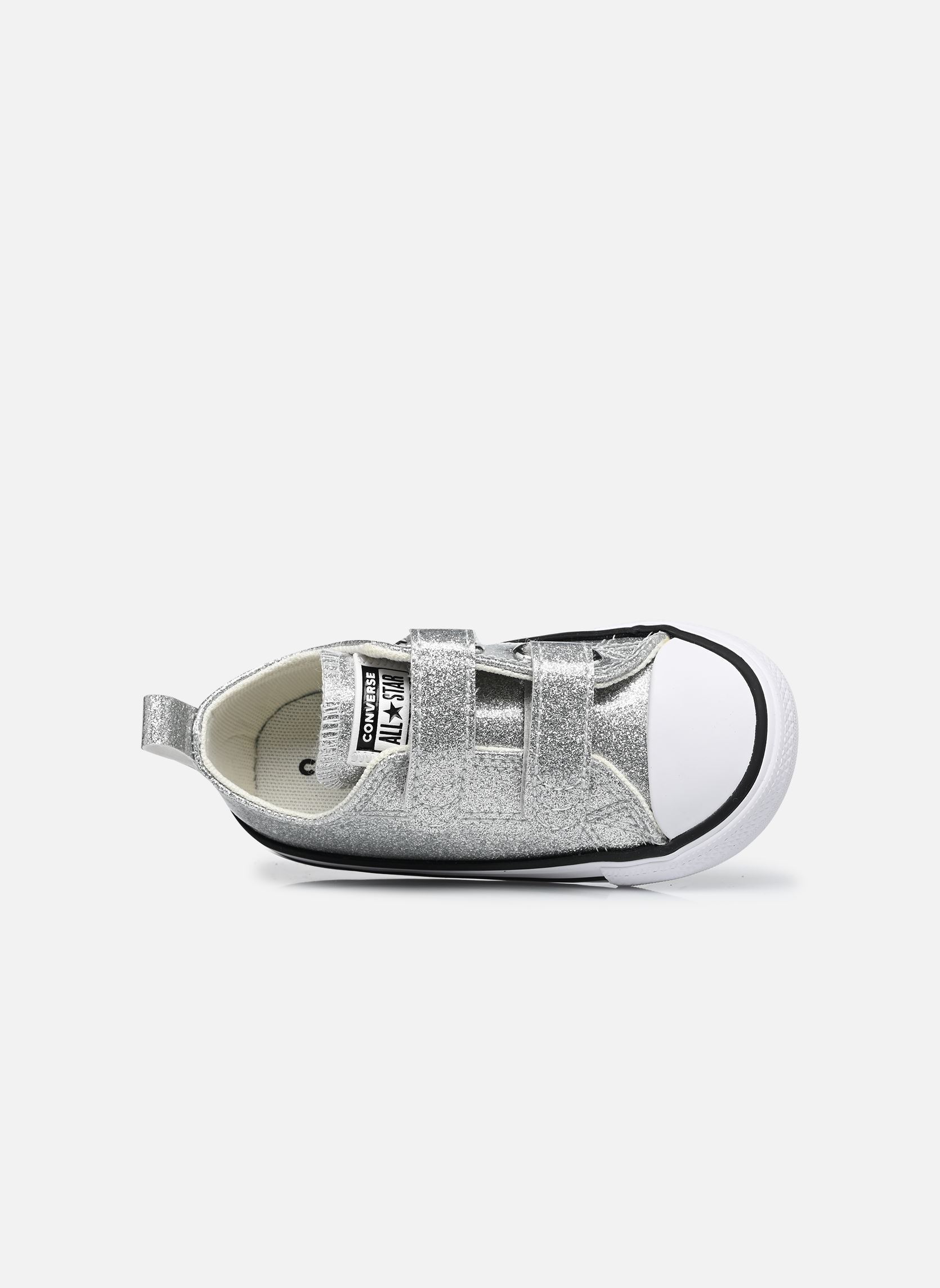 Niedrige Sneaker Chuck Taylor All Star 2V Ox mädchen grau Converse Niedrige Sneaker Chuck Taylor All Star 2V Ox mädchen grau PURE SILVER/WHITE/BLACK