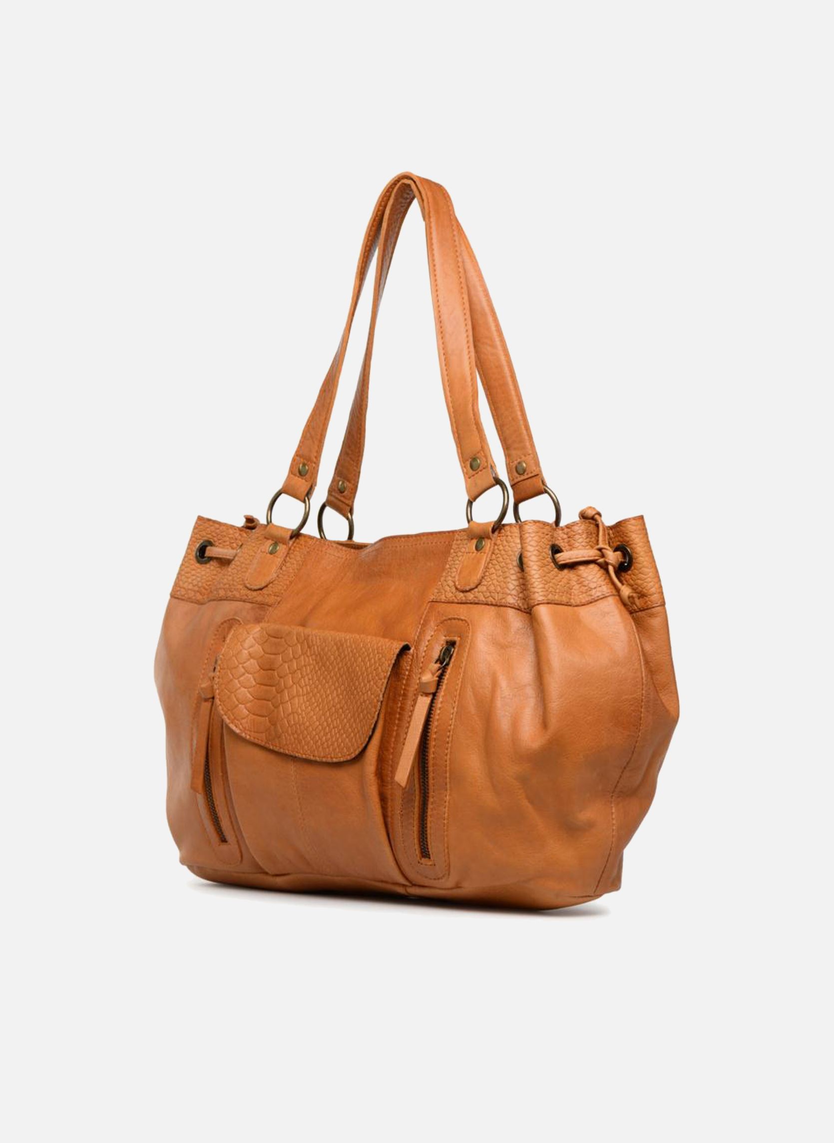 Taschen PIHANNA Leather bag damen braun Pieces Taschen PIHANNA Leather bag damen braun Cognac