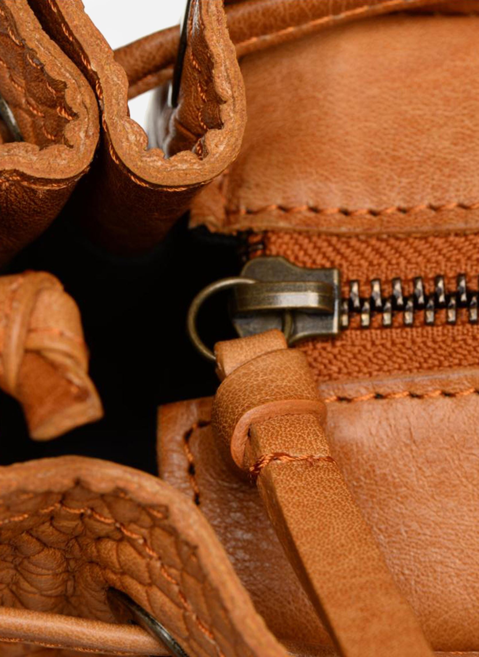 Taschen PIHANNA Leather bag damen braun Pieces Taschen PIHANNA Leather bag damen braun Cognac