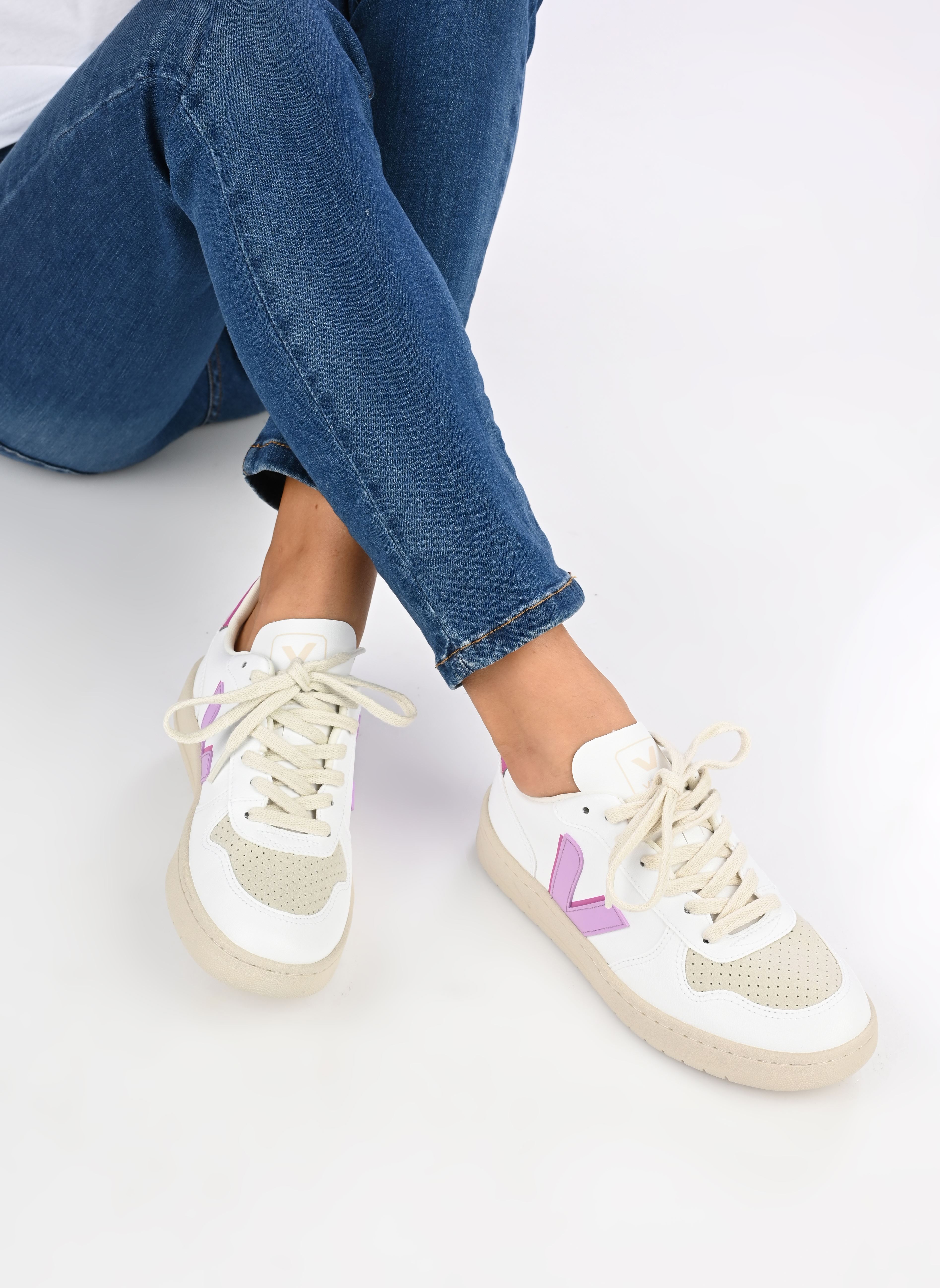 Lage sneakers V-10 W dames wit Veja Lage sneakers V-10 W dames wit WHITE_ORCHID_ULTRAVIOLET