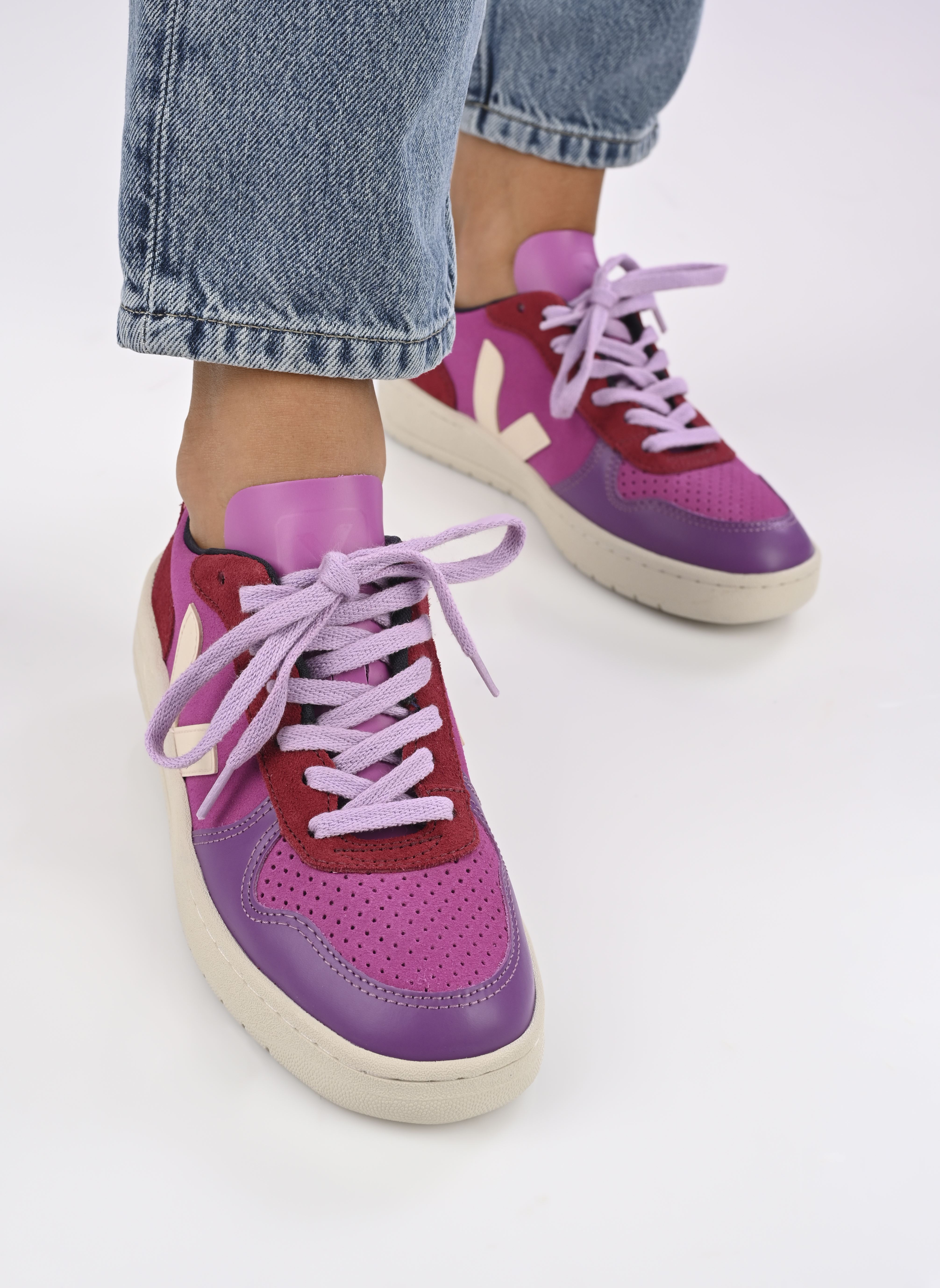 Niedrige Sneaker V-10 W damen rosa Veja Niedrige Sneaker V-10 W damen rosa MULTICO-ULTRAVIOLET_CALCAIRE