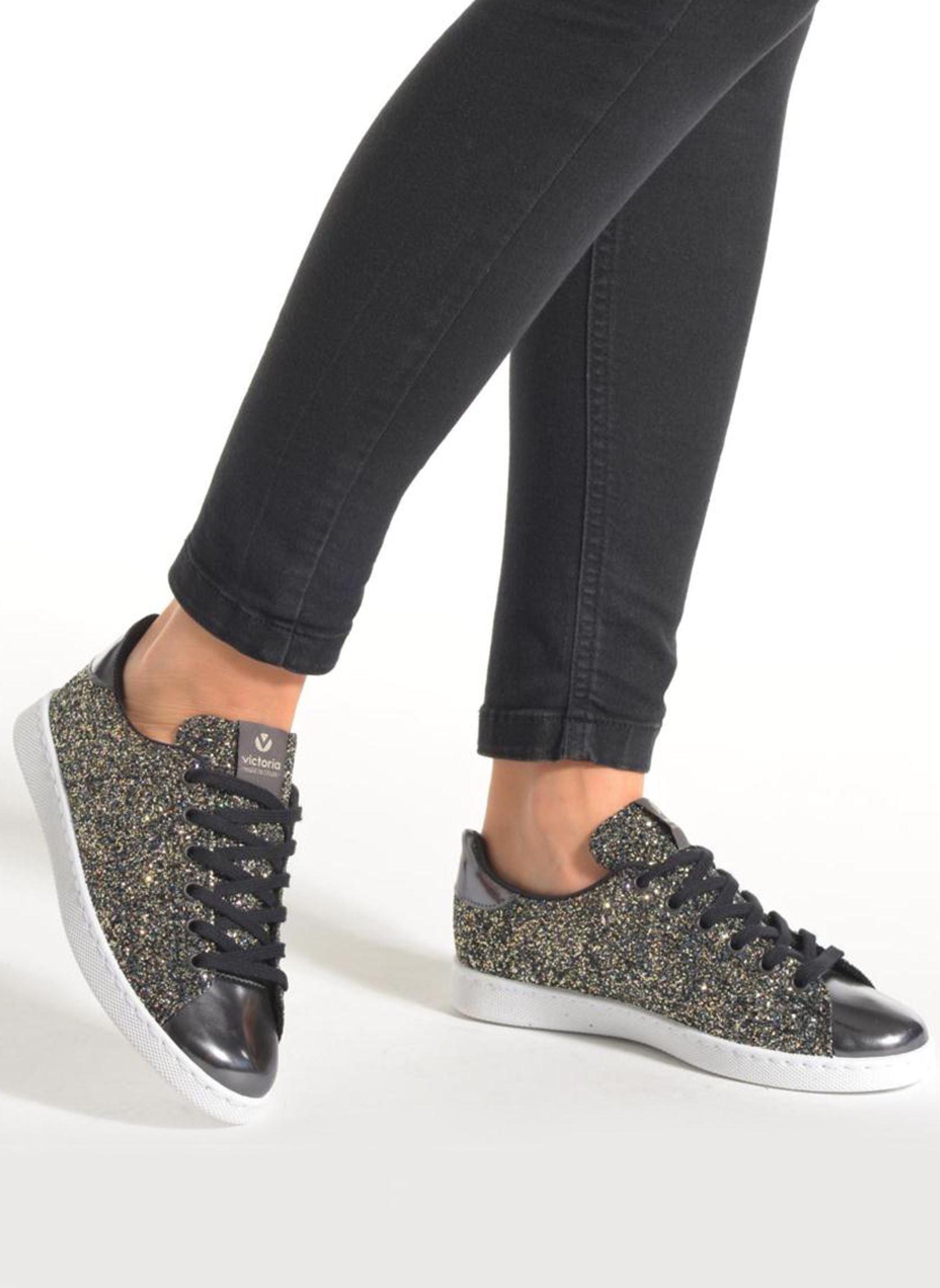 Baskets basses Tenis Glitter W femme noir Victoria Baskets basses Tenis Glitter W femme noir Antracita