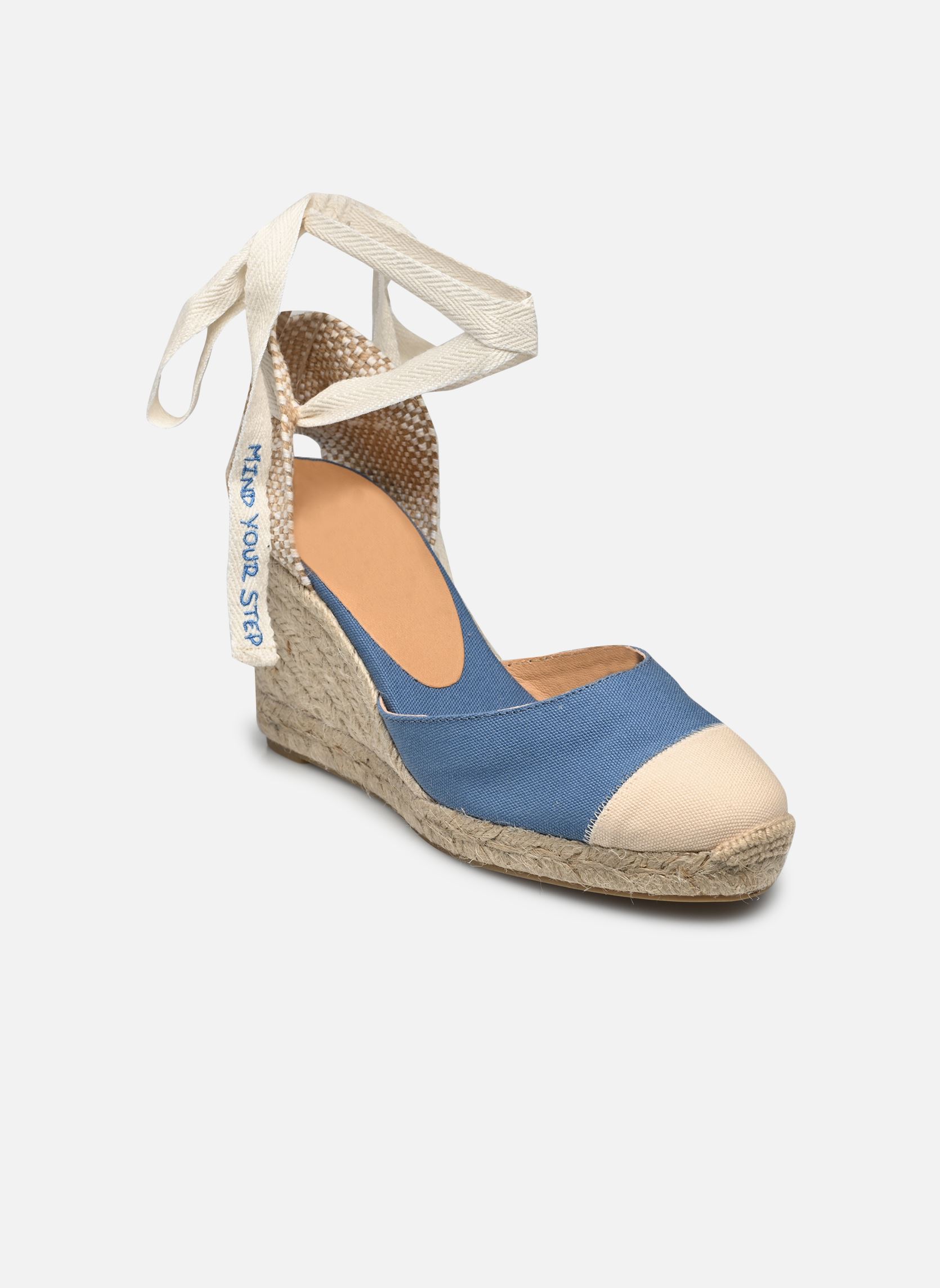 Espadrilles met sleehak en plateau Carina H8 dames blauw Castaner Espadrilles met sleehak en plateau Carina H8 dames blauw JEANS CLARO