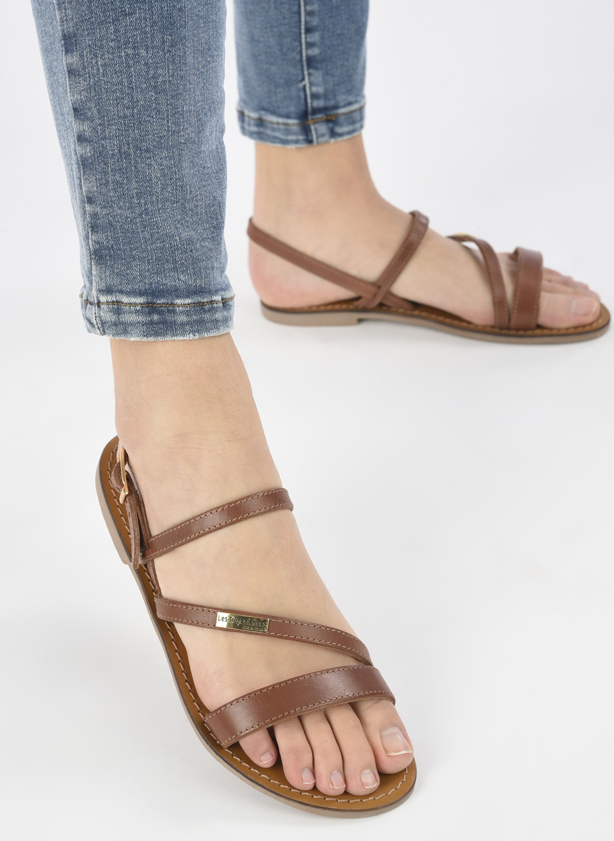Sandales Baden femme marron Les Tropéziennes par M Belarbi Sandales Baden femme marron TAN