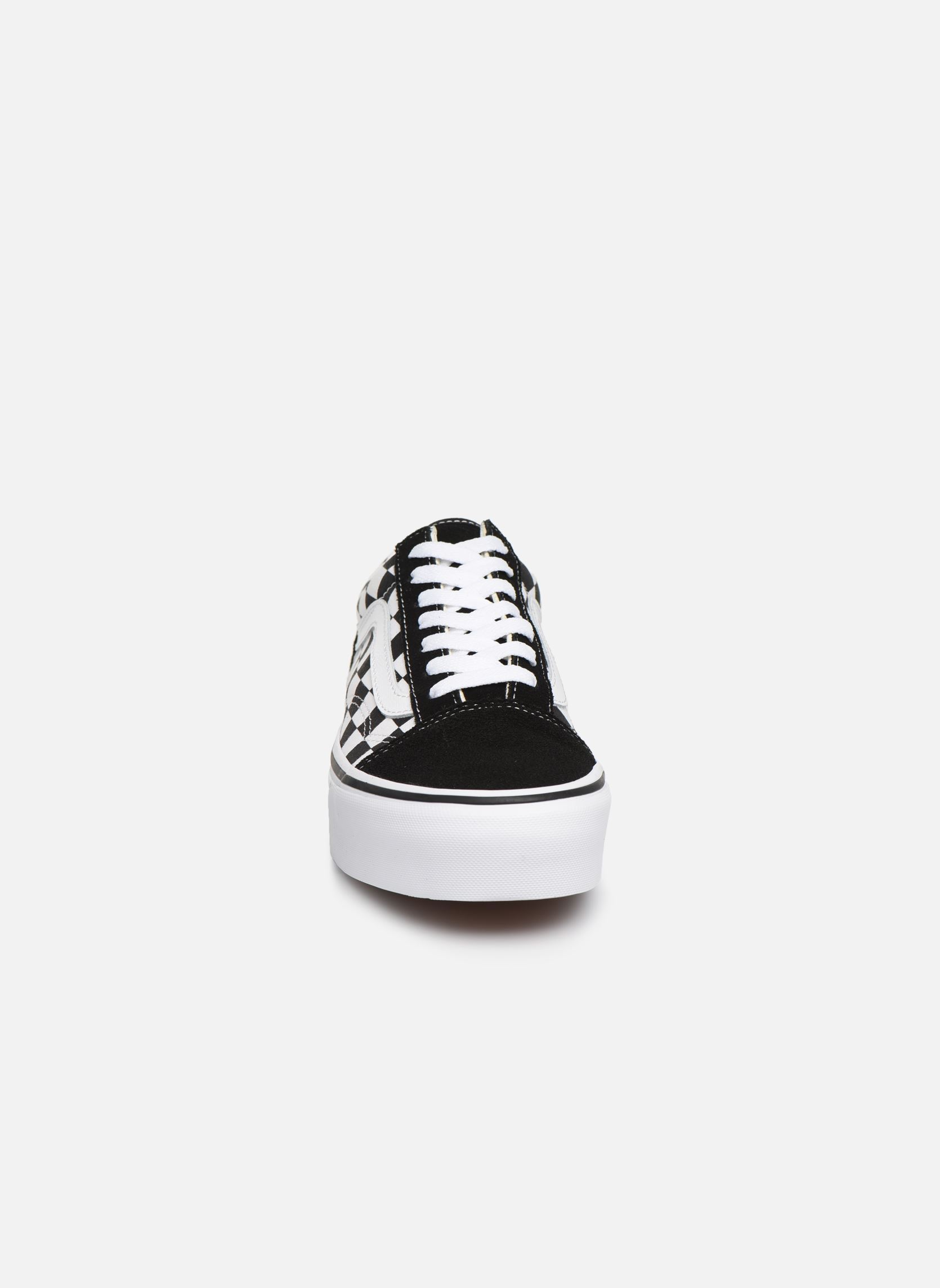 Niedrige Sneaker Old Skool Platform damen schwarz Vans Niedrige Sneaker Old Skool Platform damen schwarz (CHECKERBOARD) BLACKTRUE WHITE
