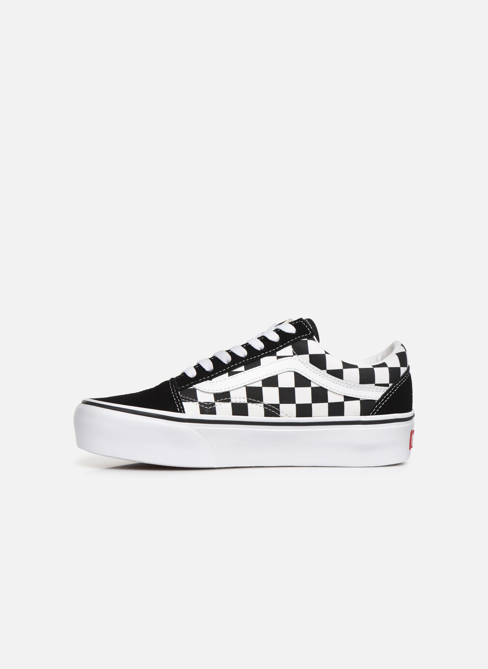 Niedrige Sneaker Old Skool Platform damen schwarz Vans Niedrige Sneaker Old Skool Platform damen schwarz (CHECKERBOARD) BLACKTRUE WHITE