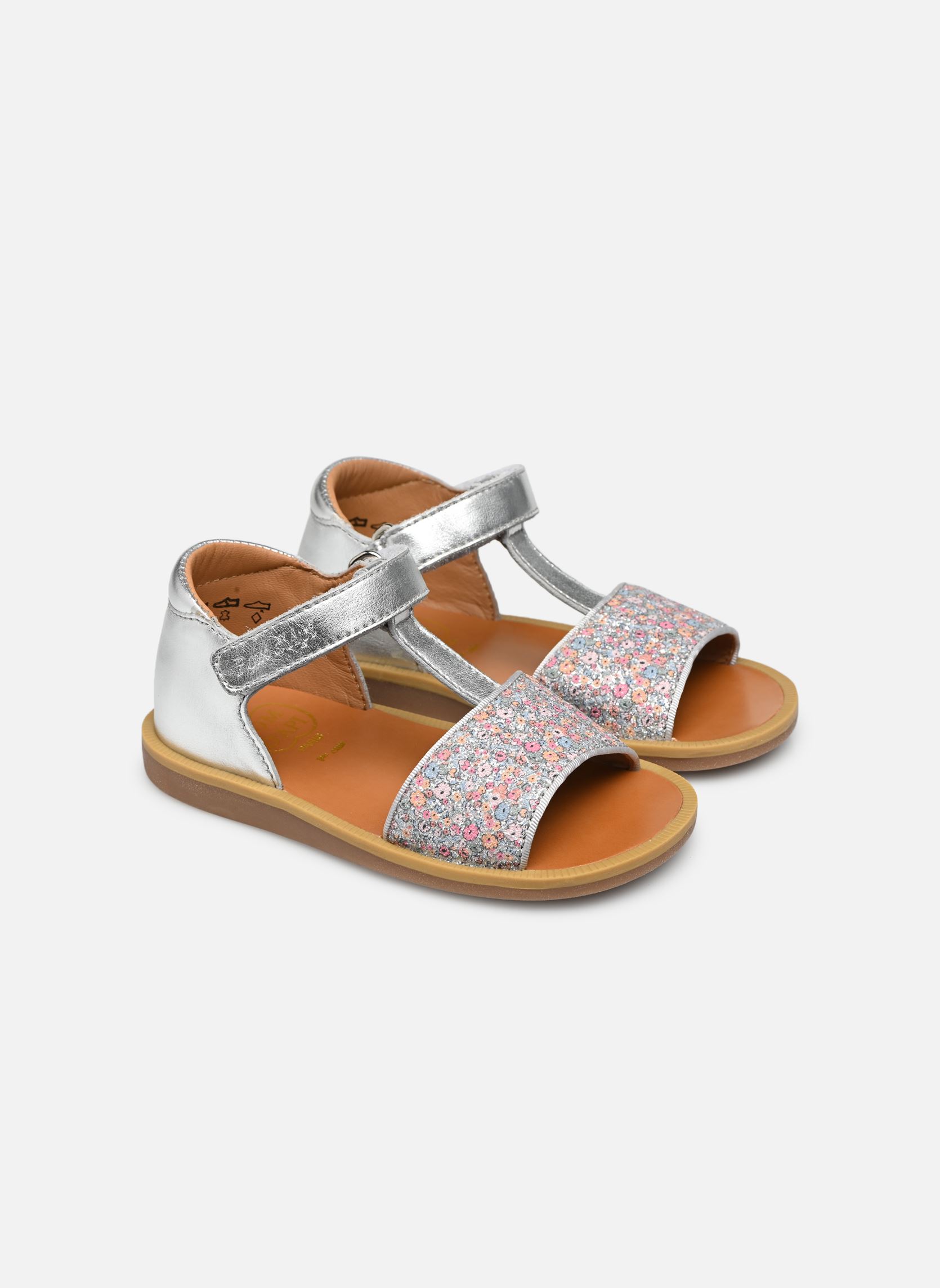 Sandali Poppy Tao Easy bambina argento Pom d Api Sandali Poppy Tao Easy bambina argento ARGENT - MULTI