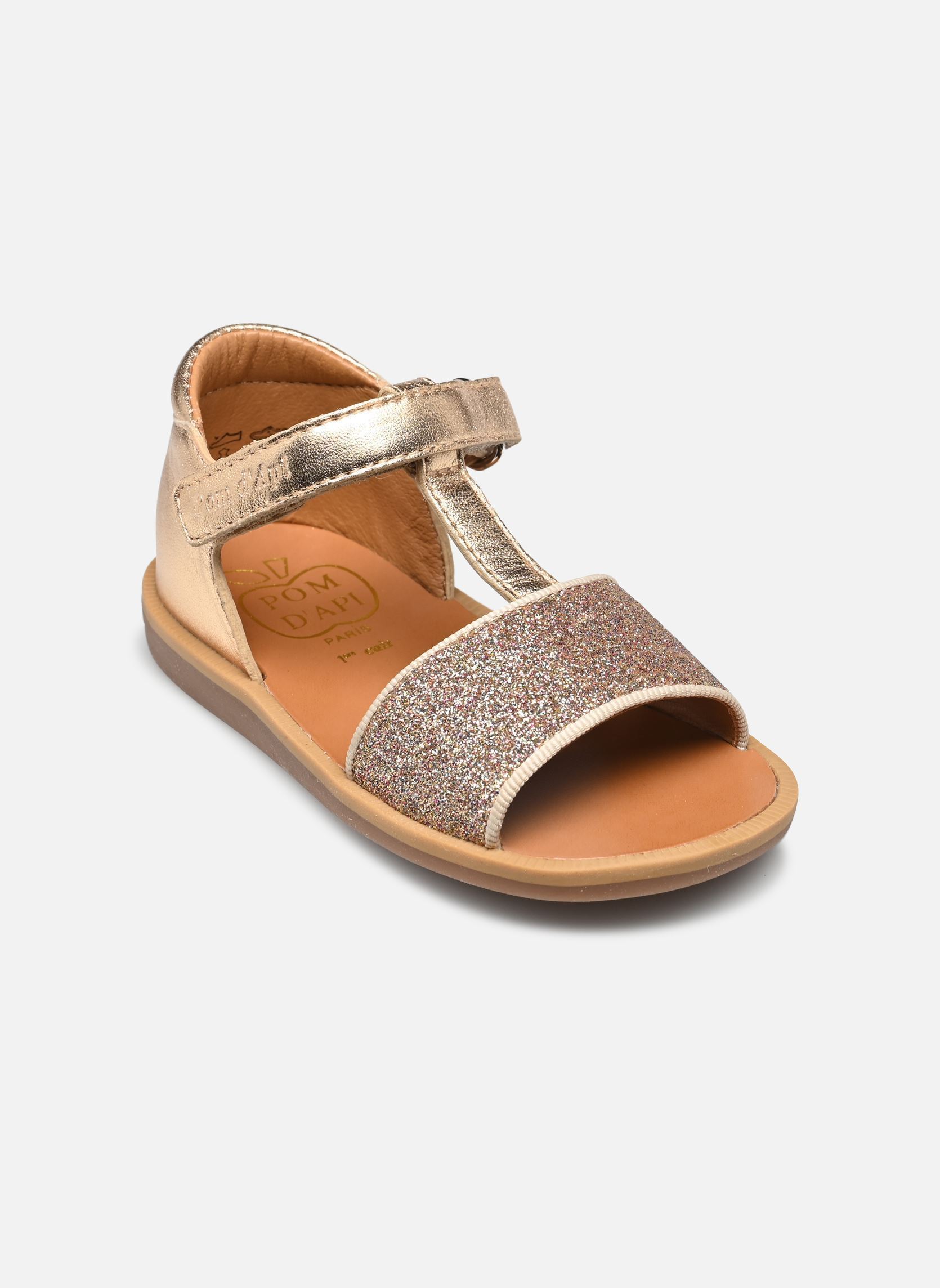 Sandalias Poppy Tao Easy niña oro y bronce Pom d Api Sandalias Poppy Tao Easy niña oro y bronce IVORY-GOLD
