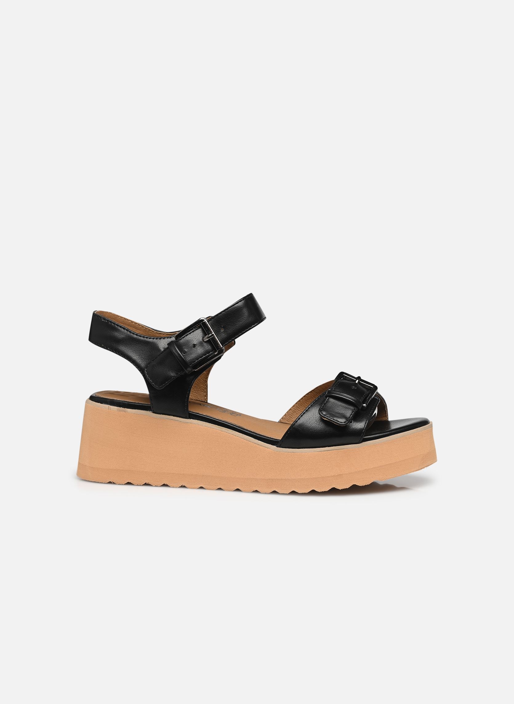 Sandali con zeppa e plateau Helena donna nero Chattawak Sandali con zeppa e plateau Helena donna nero Noir new