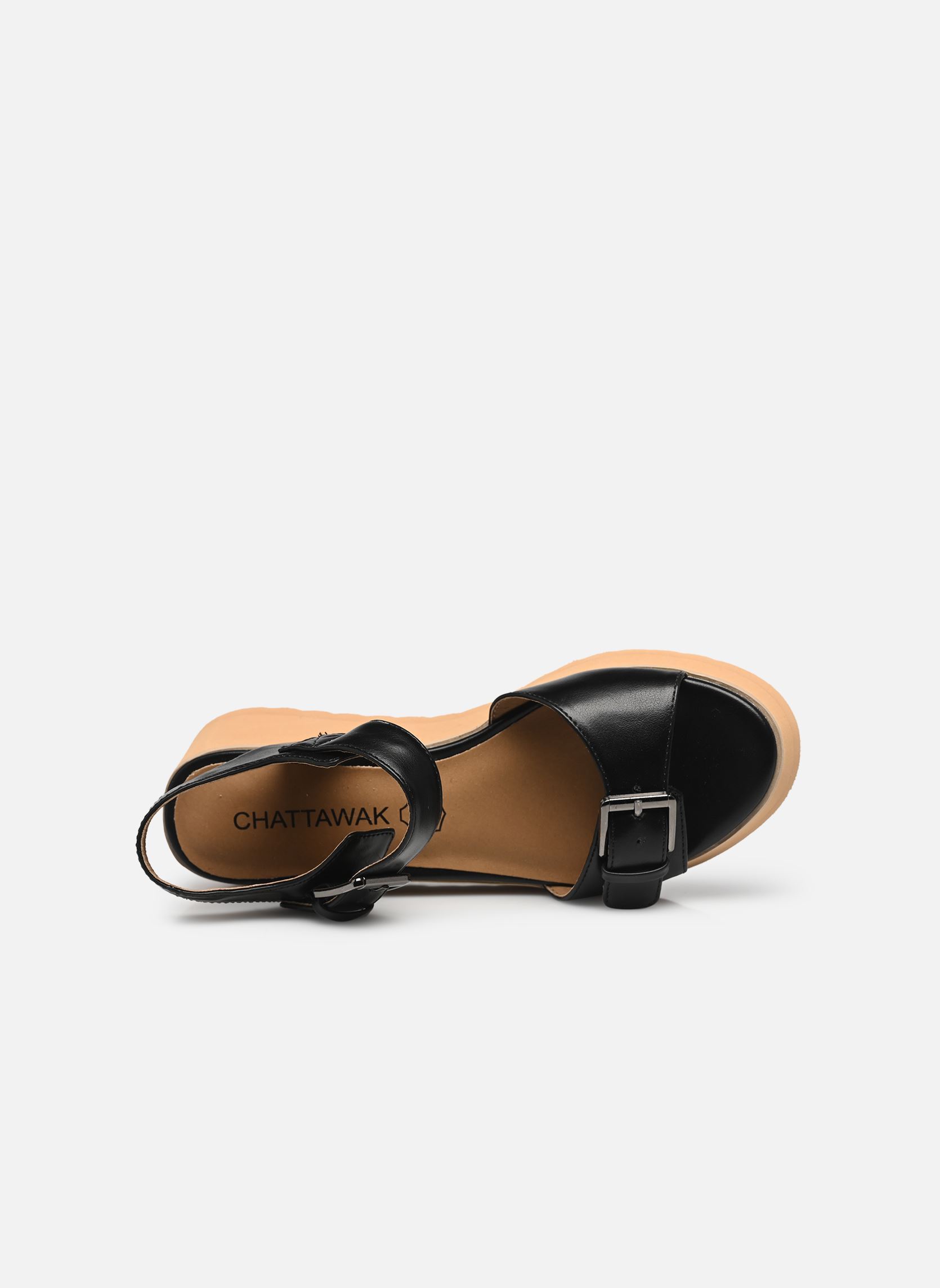 Sandali con zeppa e plateau Helena donna nero Chattawak Sandali con zeppa e plateau Helena donna nero Noir new