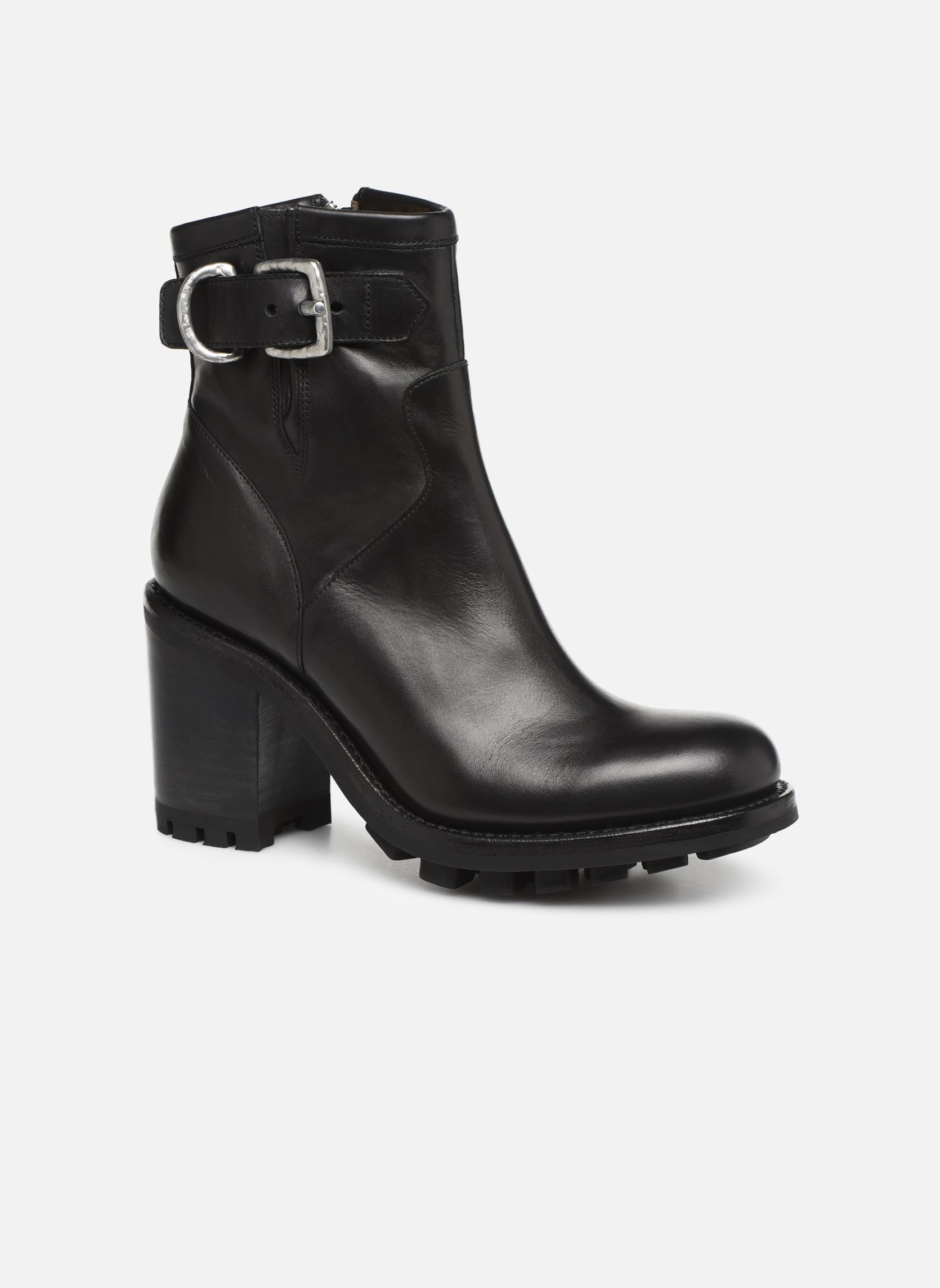Bottes FREE LANCE Gero Noires En Cuir Taille 39 - Bottes Femme à Enfiler, Semelle Caoutchouc