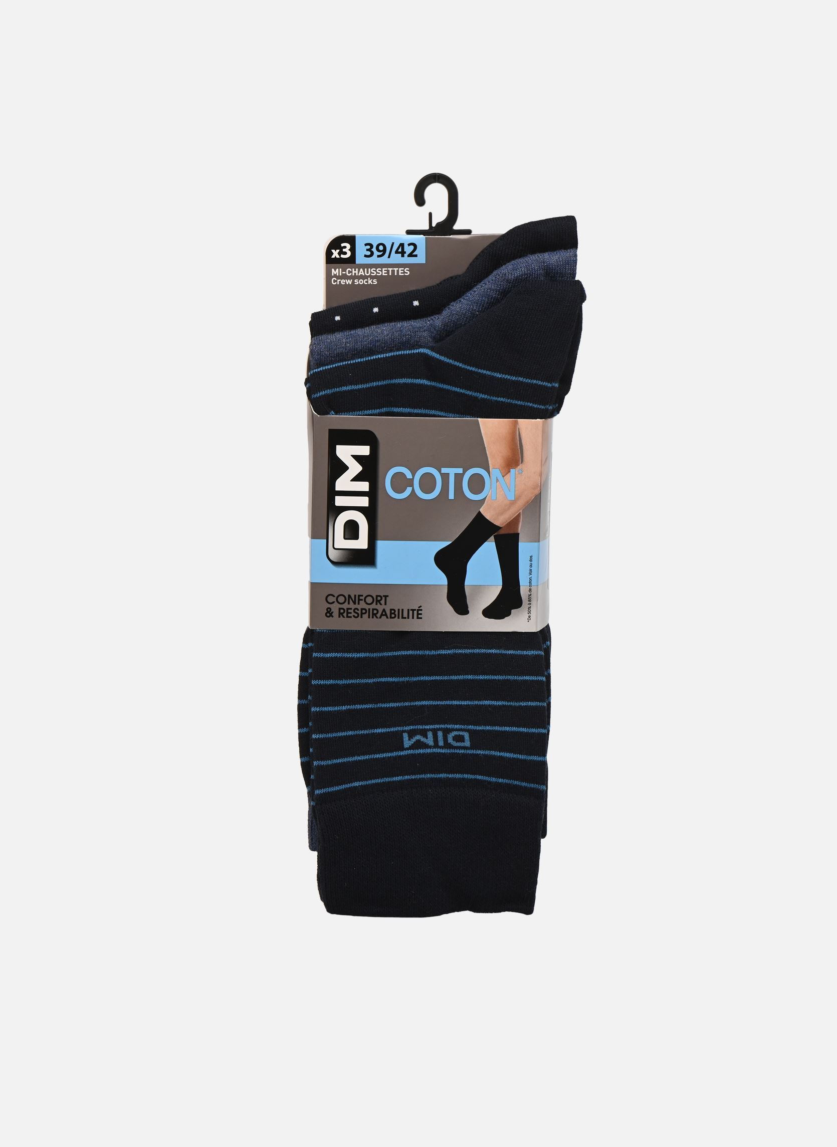 Chaussettes DIM MC COTON STYLE RAYURES ET POIS PACK X3 39 / - vue 2