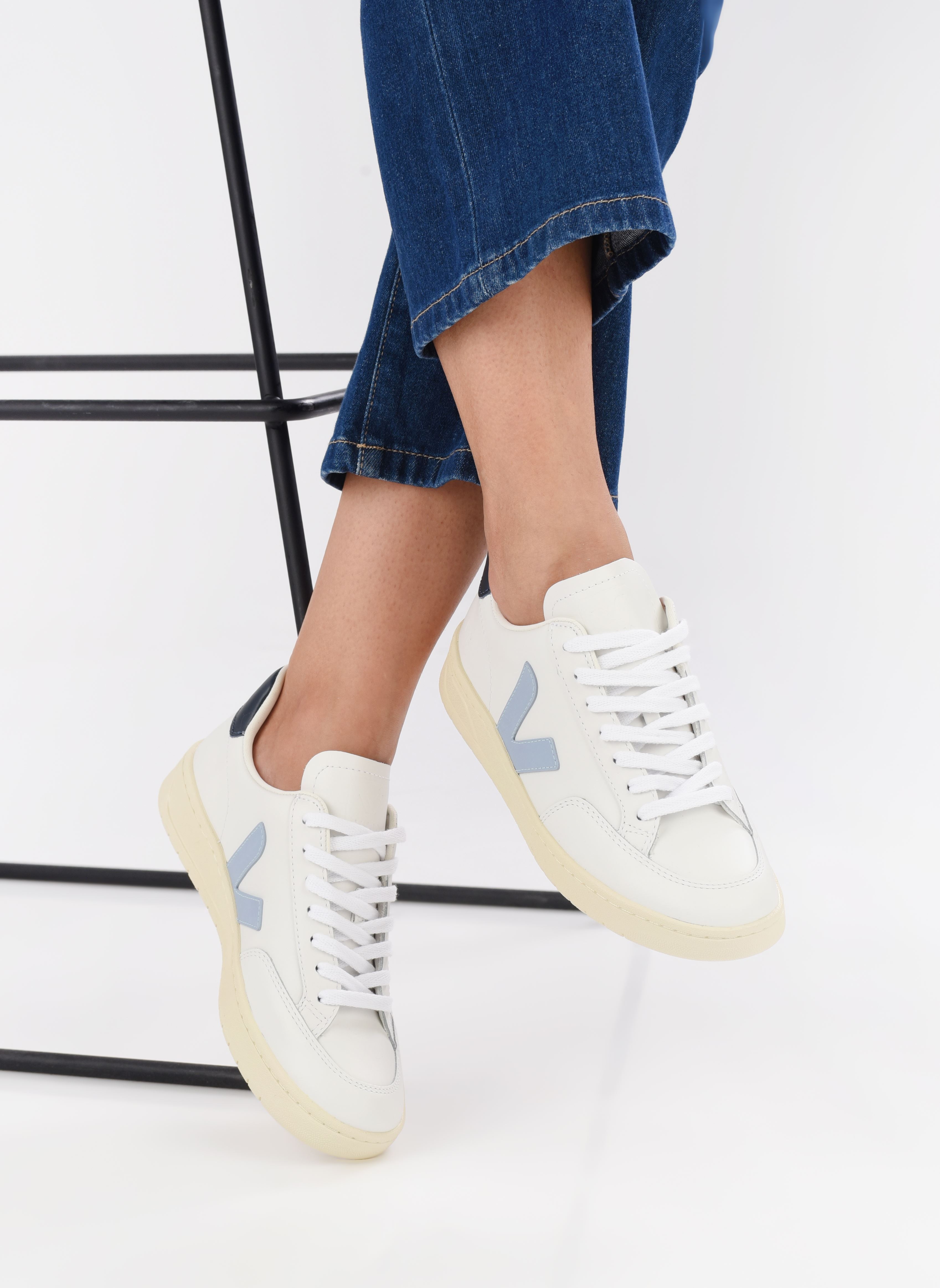 Lage sneakers V-12 dames wit Veja Lage sneakers V-12 dames wit EXTRA-WHITE_STEEL_NAUTICO
