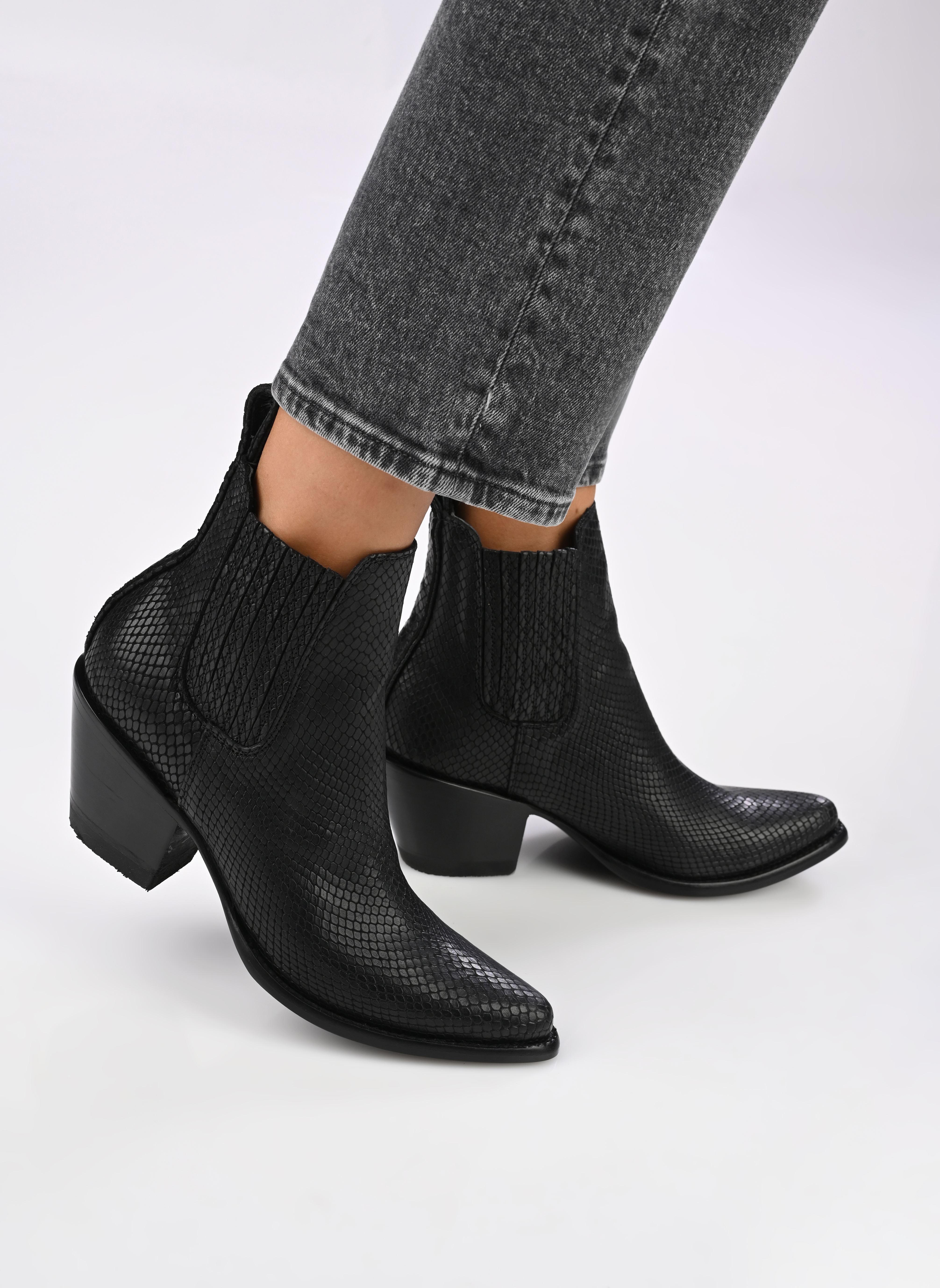 Bottines santiags Estudio femme noir Mexicana Bottines santiags Estudio femme noir Black snake