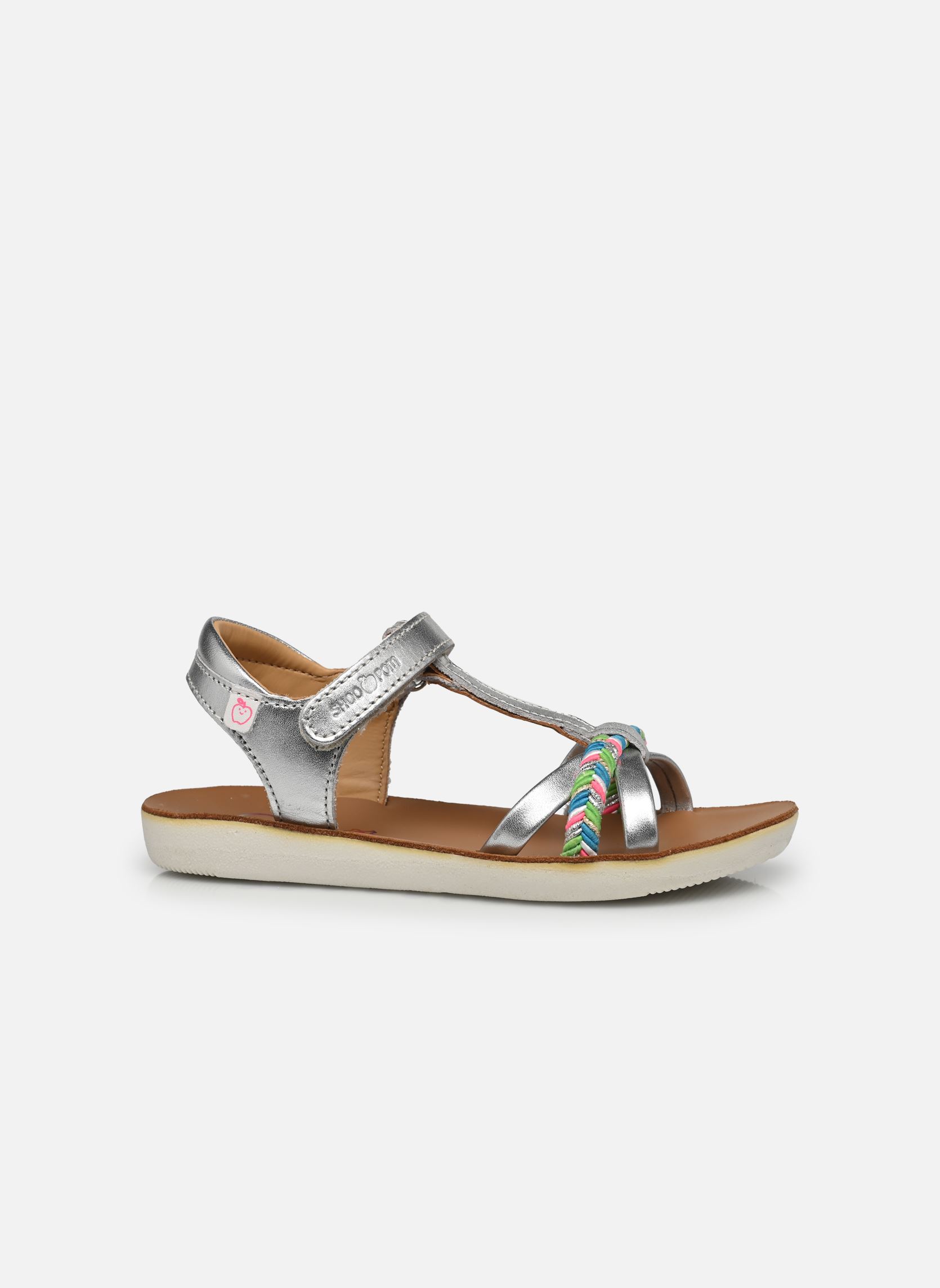 Sandales Goa Salome fille argent Shoo Pom Sandales Goa Salome fille argent SILVER-VERT FLUO