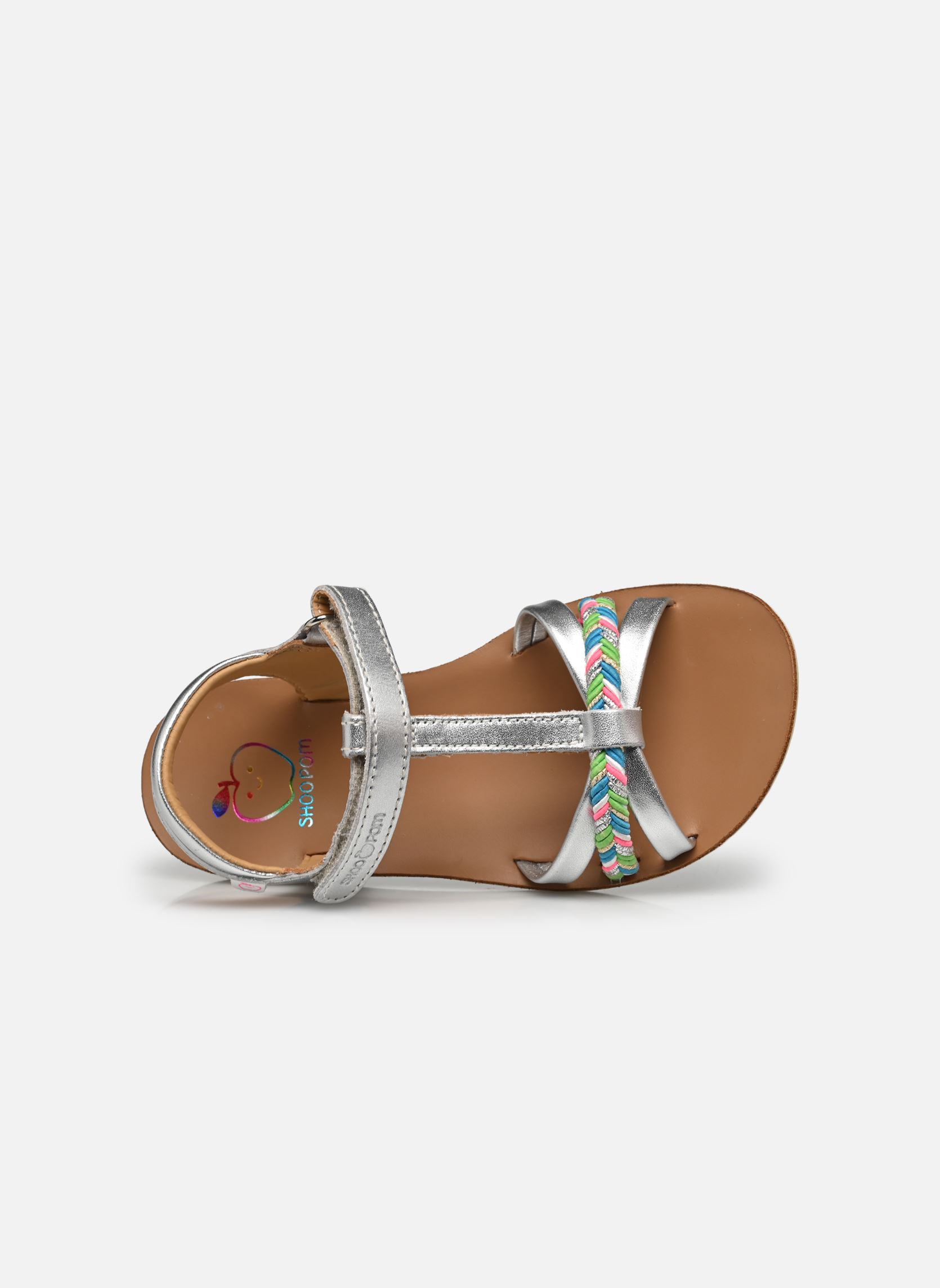Sandales Goa Salome fille argent Shoo Pom Sandales Goa Salome fille argent SILVER-VERT FLUO
