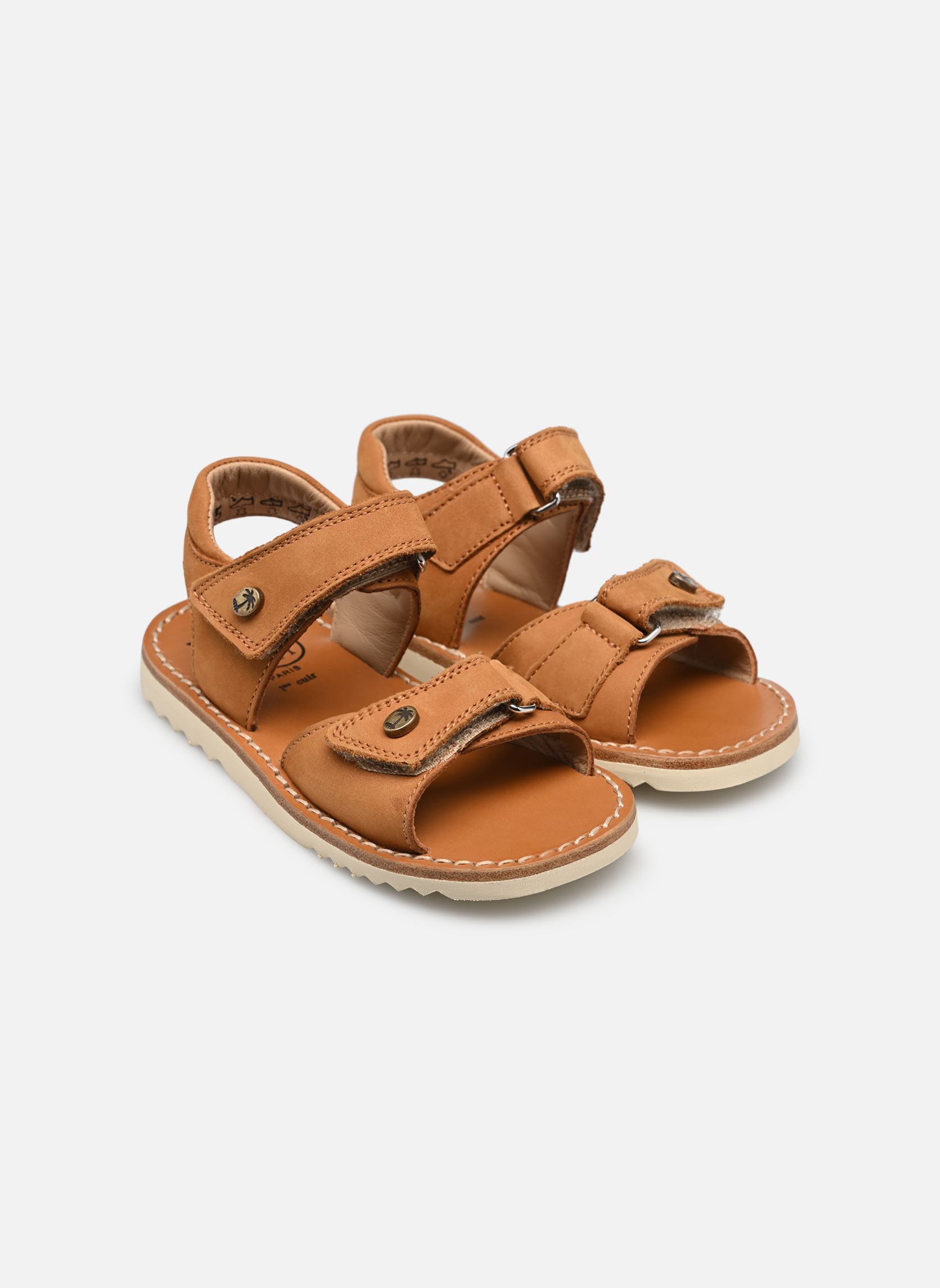 Sandales Waff Easy garçon marron Pom d Api Sandales Waff Easy garçon marron CAMEL